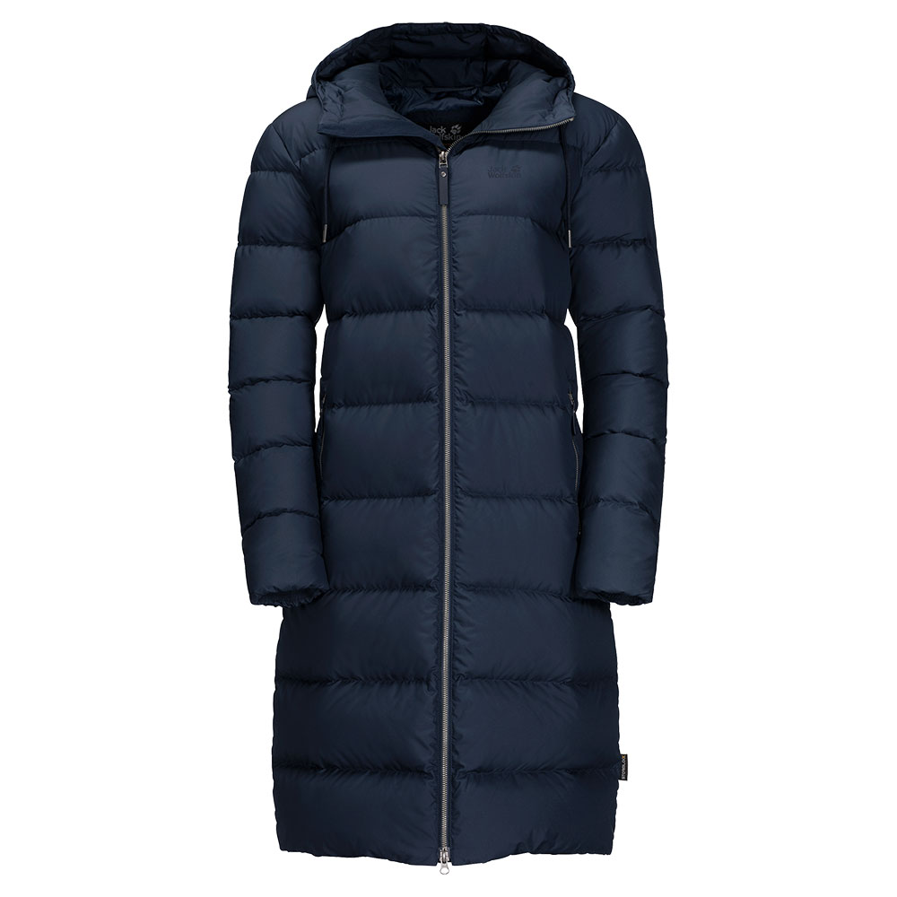 Jack Wolfskin Womens Crystal Palace Long Down Jacket-midnight Blue-s
