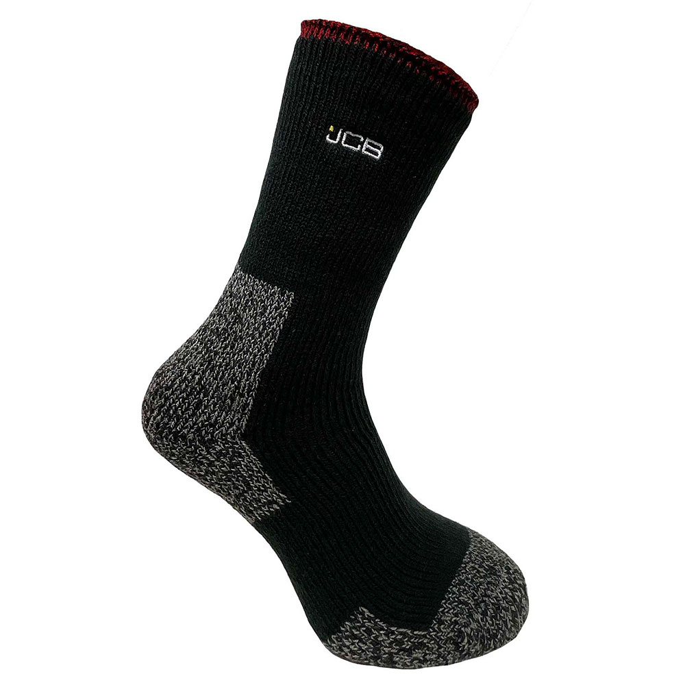 Jcb Mens Thermasock Work Socks-black-6 - 8.5
