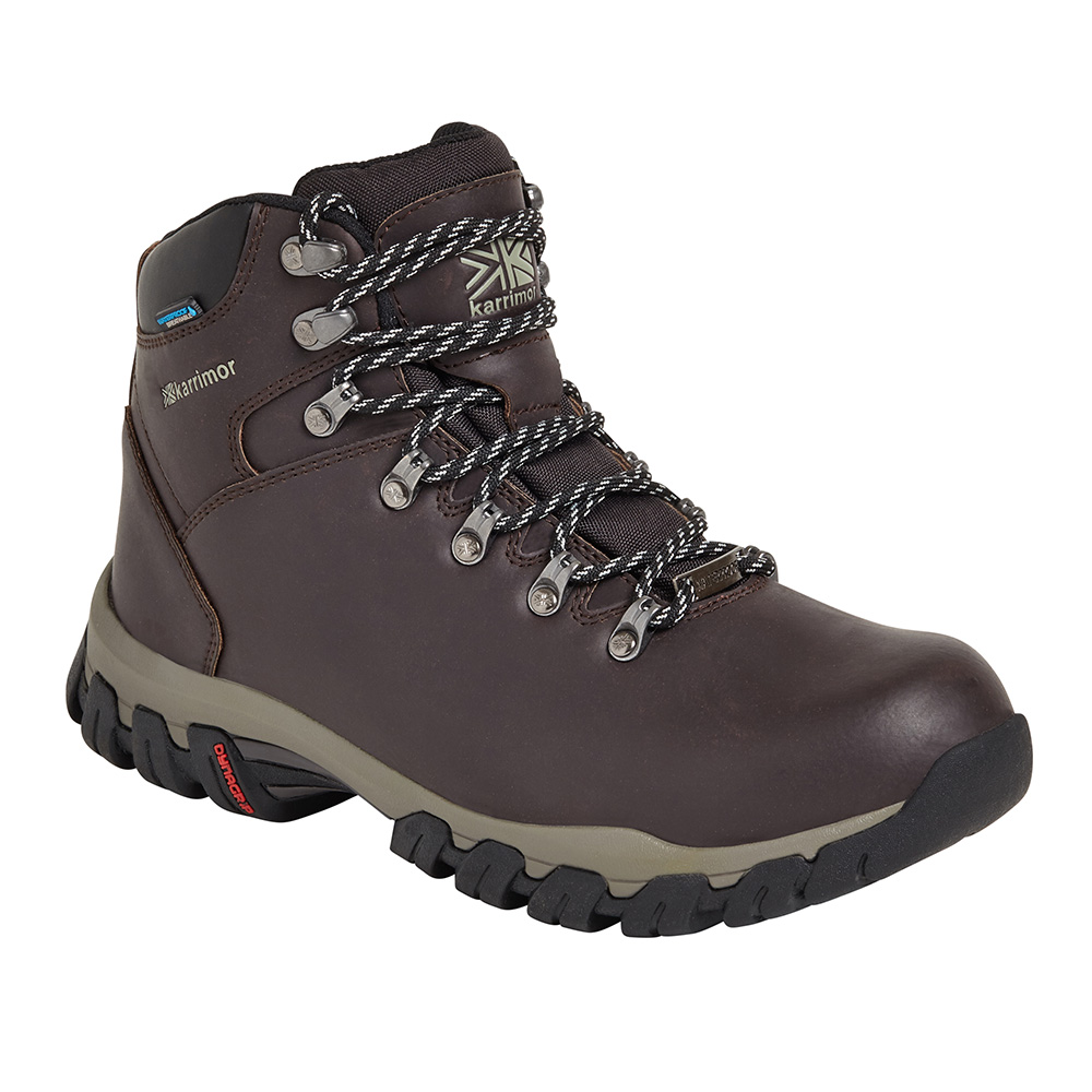 Karrimor Mens Mendip 3 Leather Hiking Boots - Chocolate - 11