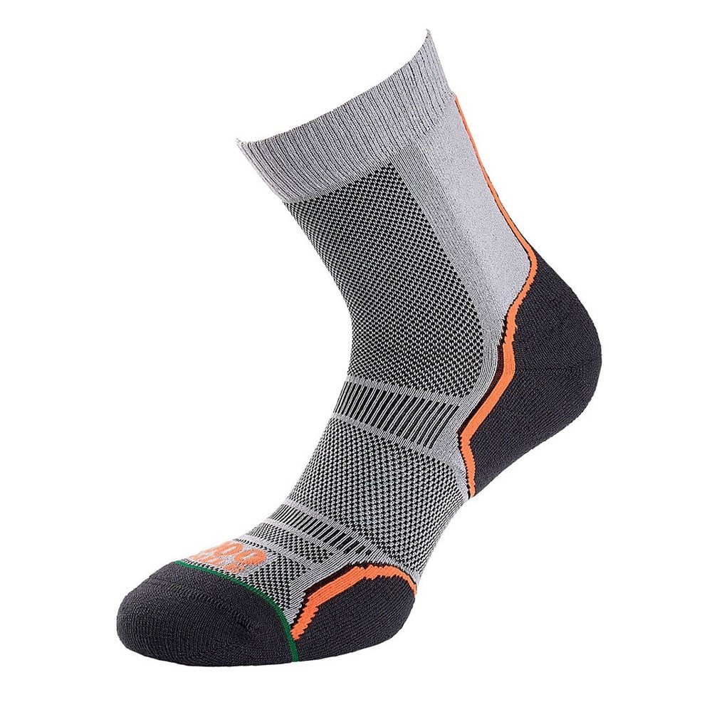 1000 Mile Mens Trail Socks (2 Pack)-grey-12 - 14