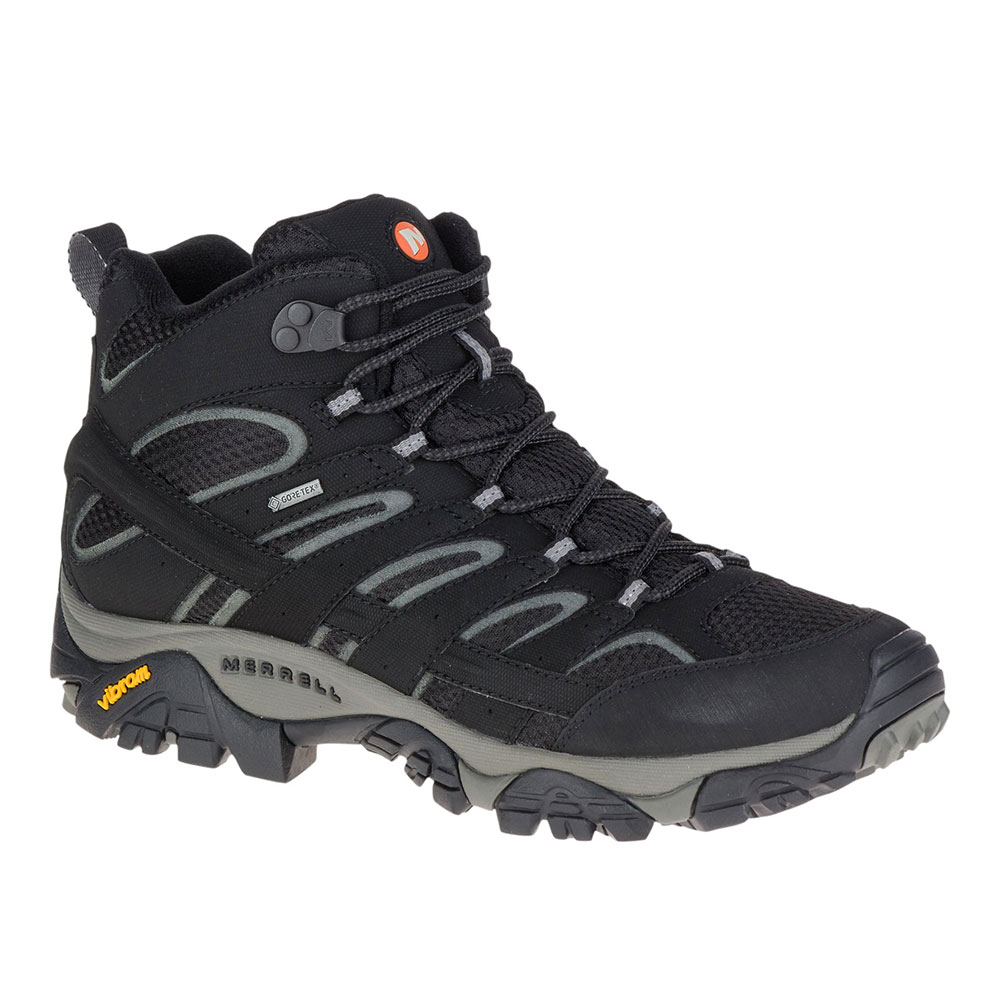 Merrell Mens Moab 2 Mid Gore-tex Hiking Boots-black-10