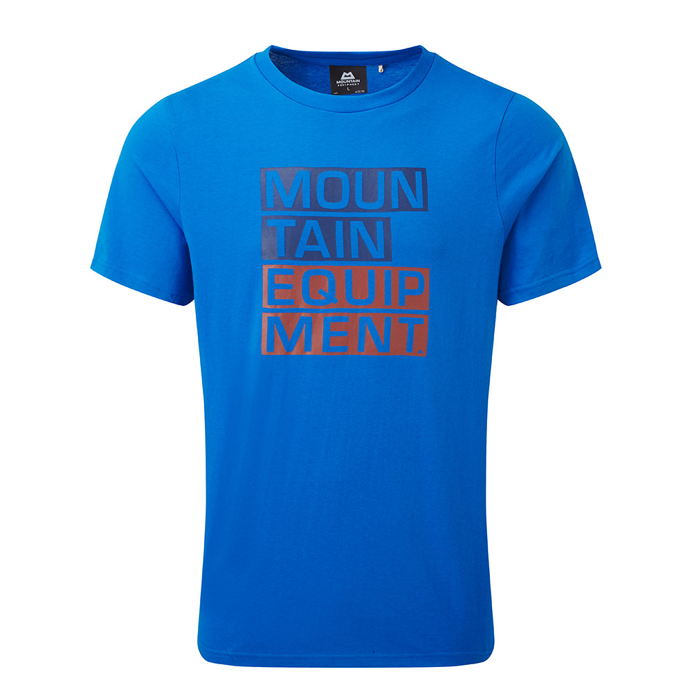 Mountain Equipment Mens Block Letter T-shirt-azure Blue-2xl