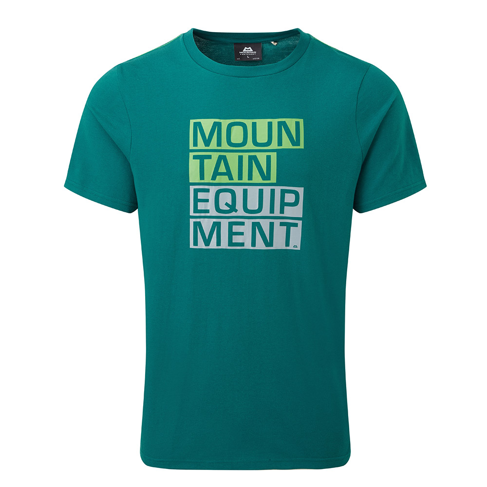 Mountain Equipment Mens Block Letter T-shirt-spruce-2xl