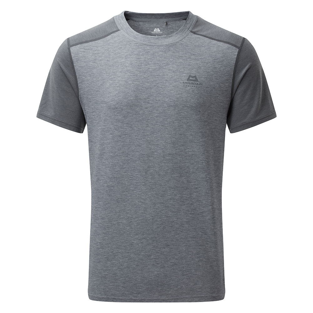 Mountain Equipment Mens Headpoint Block T-shirt-marl Grey / Flint-2xl