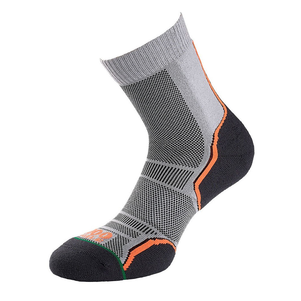 1000 Mile Mens Trail Socks (2 Pack)-grey-6 - 8.5