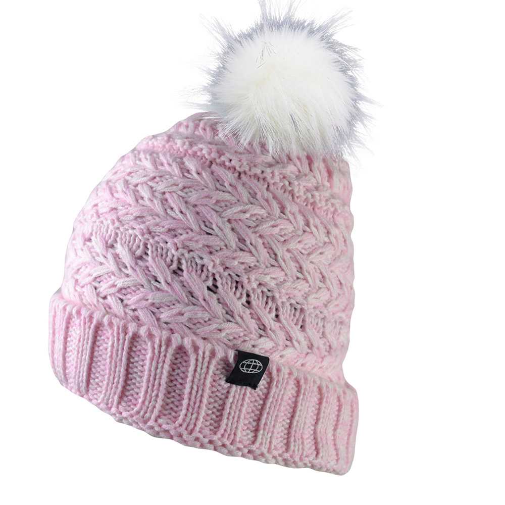 Pro Climate Womens Lindale Waterproof Cable Twist Hat-light Pink