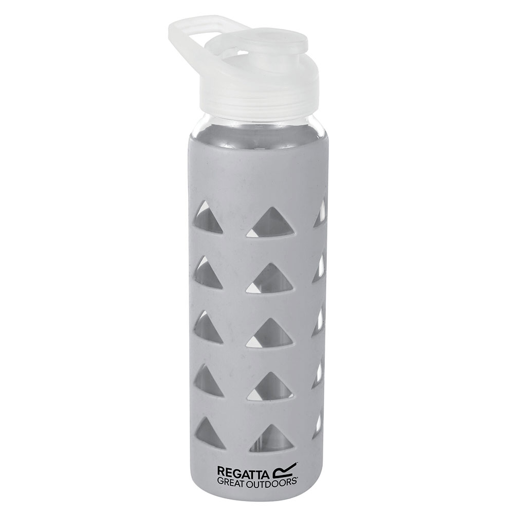 Regatta Glass Drinks Bottle With Silicone Grip - 700ml-ebony Grey