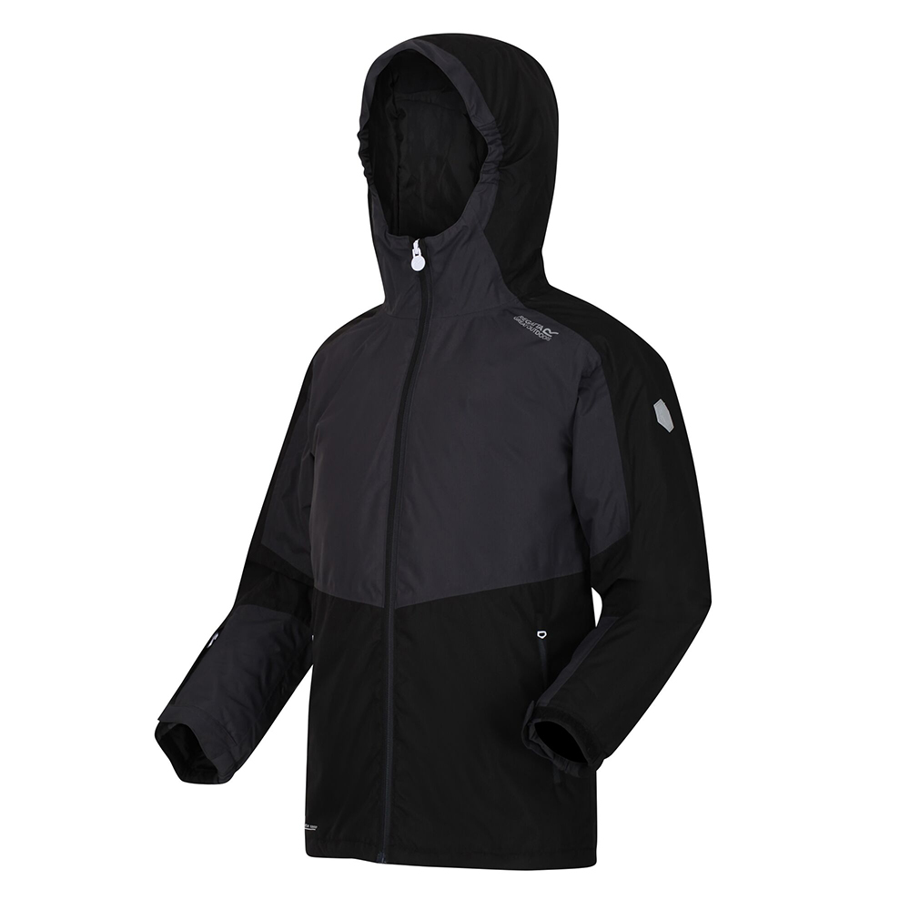 Regatta Kids Beamz Waterproof Insulated Jacket-black / Ash-11-12 Years