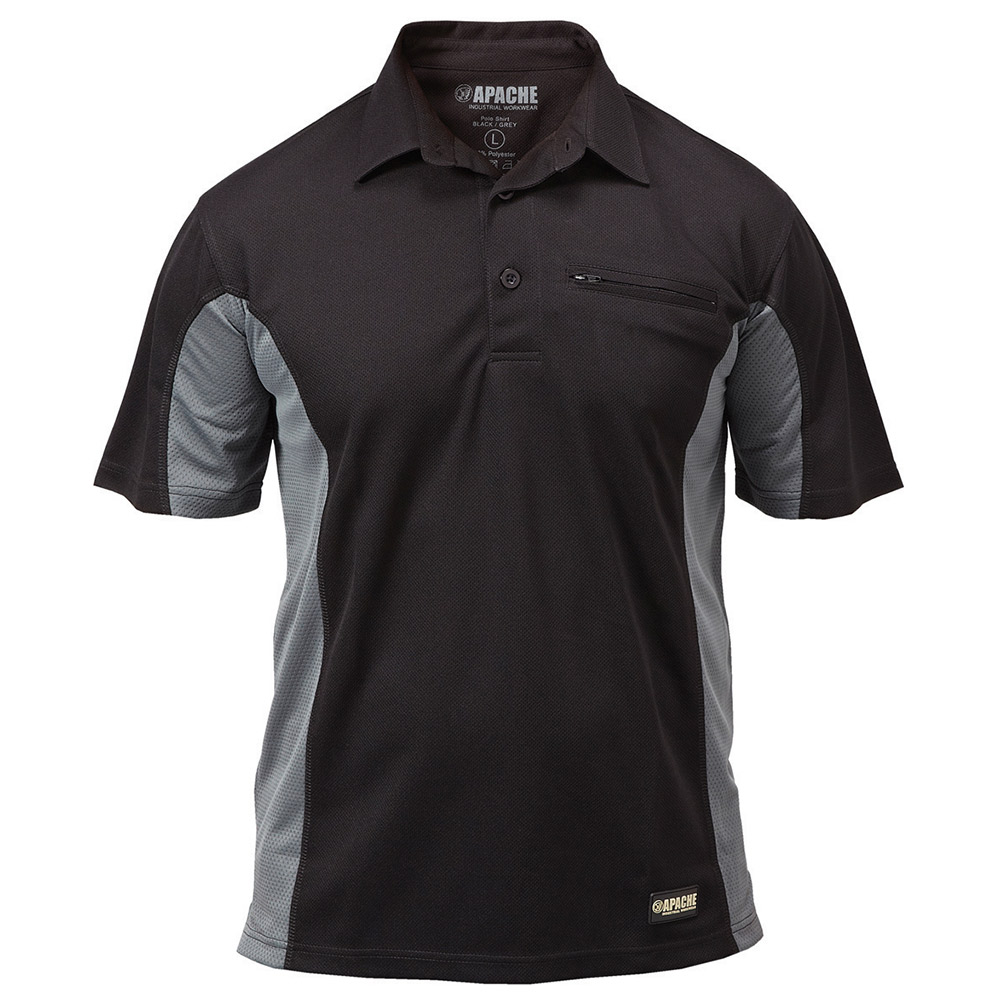 Apache Drymax Polo Shirt-black / Grey-2xl