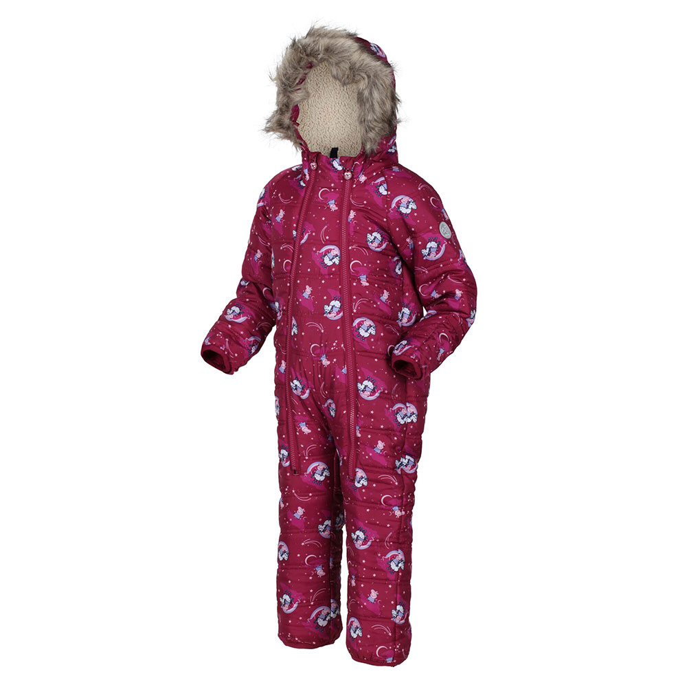 Regatta Kids Peppa Pig Padded All In One Suit-raspberry Radiance-12-18 Months
