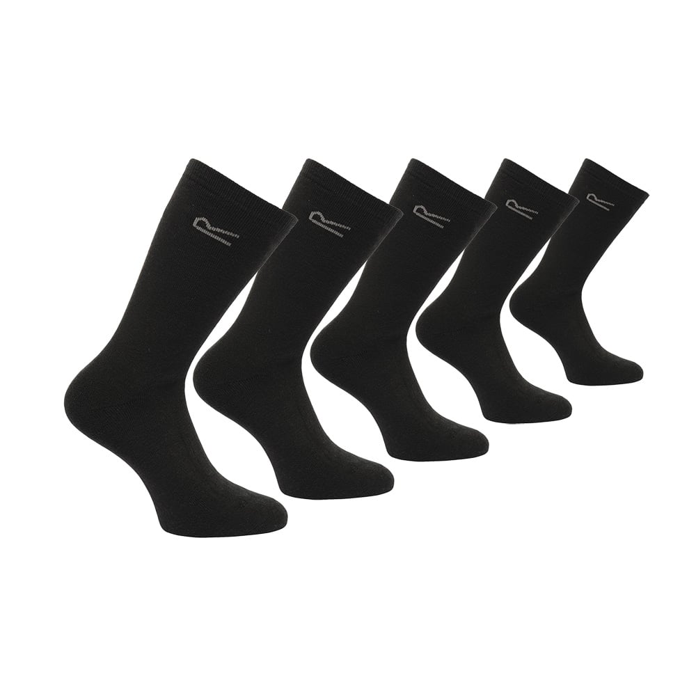 Regatta Mens 5 Pack Thermal Socks (5 Pairs)-black - 6-11