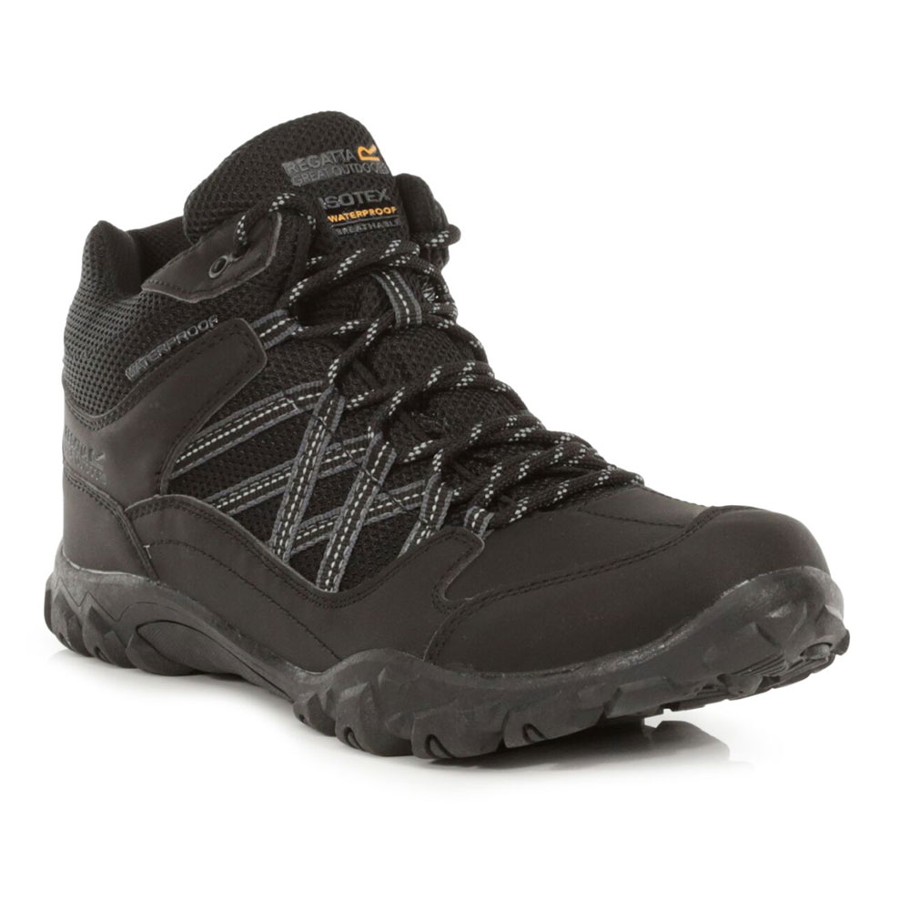 Regatta Mens Edgepoint Mid Waterproof Walking Boots-black / Granite-6