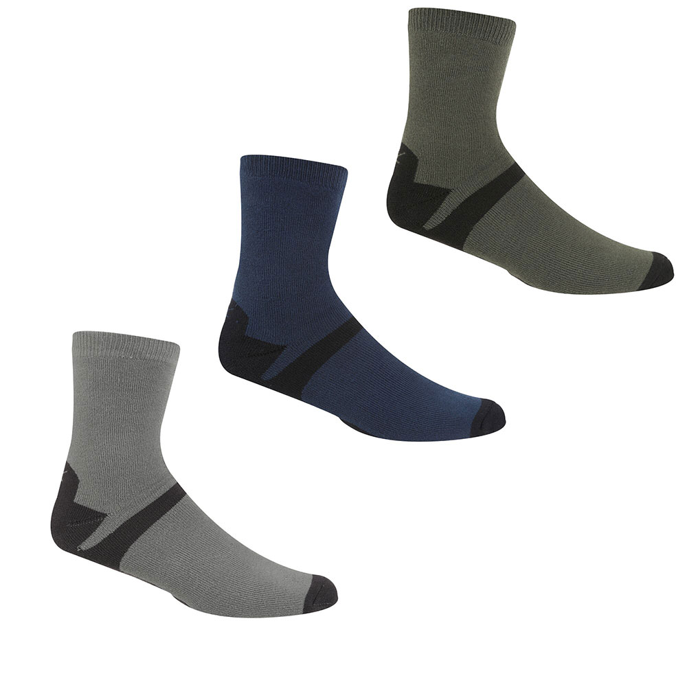 Regatta Mens Outdoor Lifestyle Socks (3 Pack)-dark Steel / Dark Denim-6 - 8