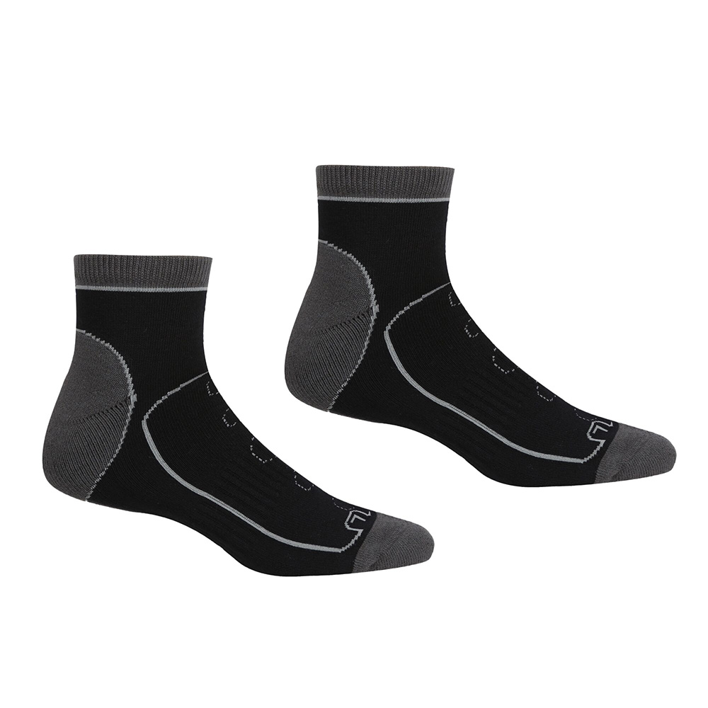 Regatta Mens Samaris Trail Socks (2 Pack)-black / Dark Steel-9 - 12