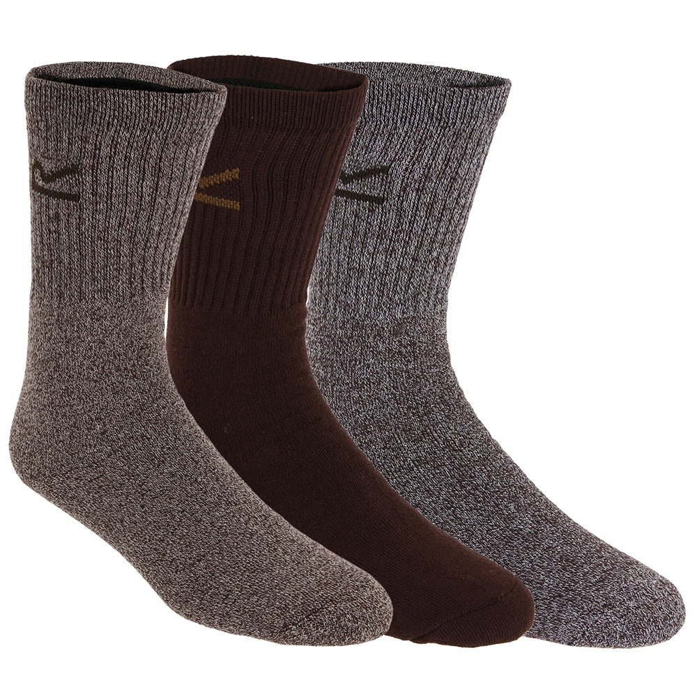 Regatta Mens Socks (3 Pack) - Brown Marl - One Size
