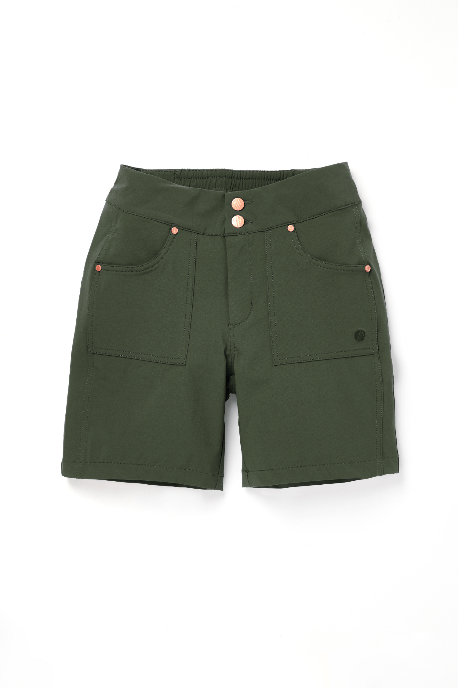 Acai Shorts - Mid Length Trek Shorts - Deep Khaki - 24 / Uk6 - Womens