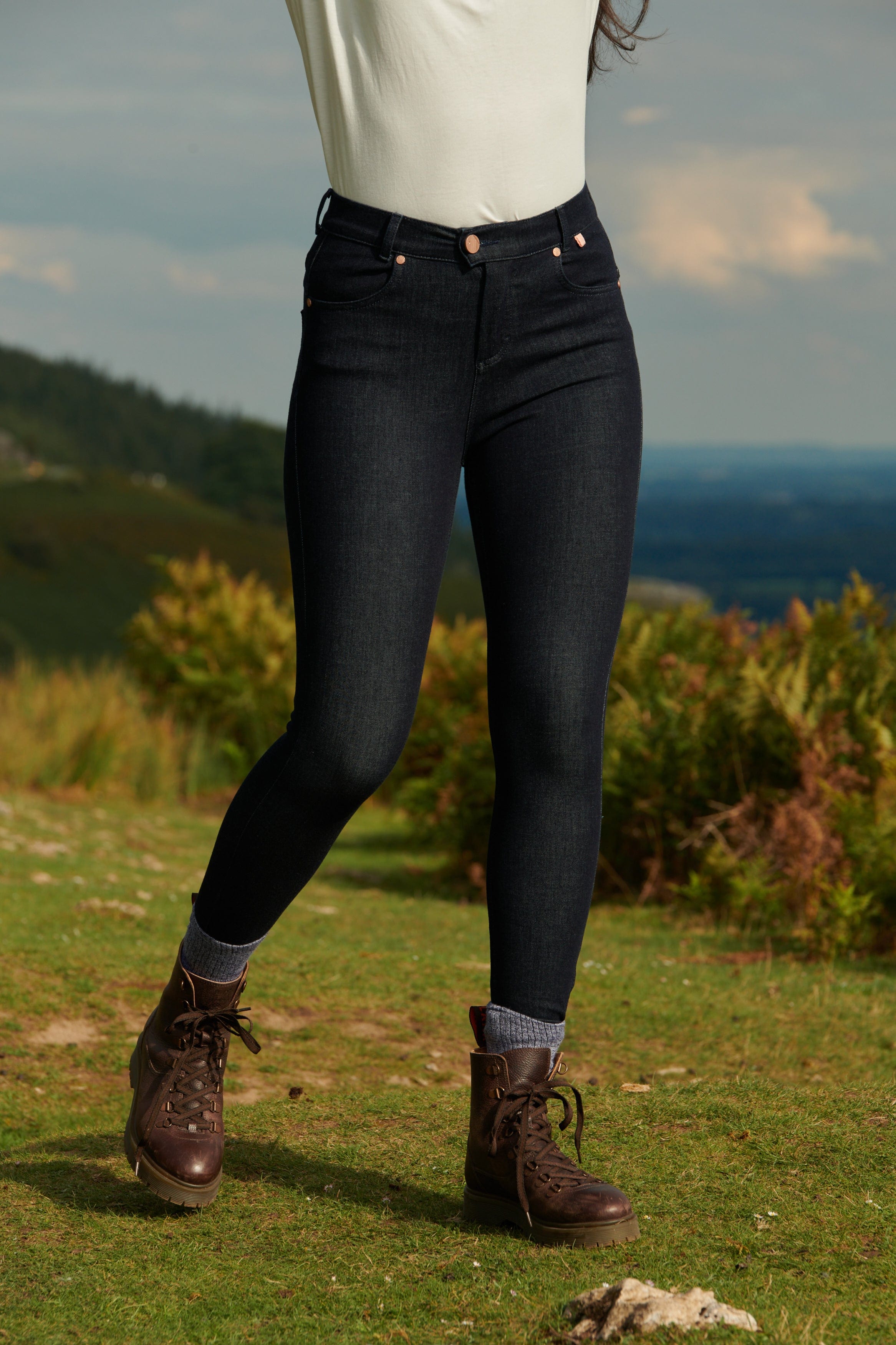 Acai Trousers - The Skinny Outdoor Jeans - Dark Blue Denim - 26p / Uk8 - Womens