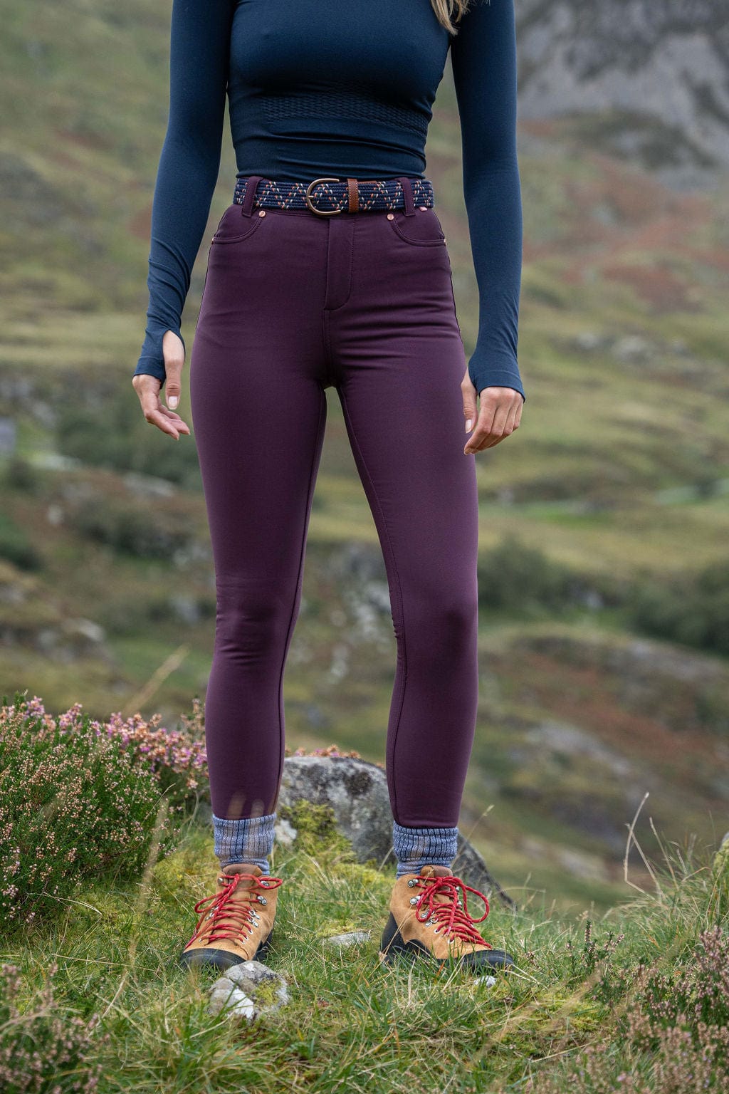 Acai Trousers - Thermal Skinny Outdoor Trousers - Aubergine - 36l / Uk18 - Womens