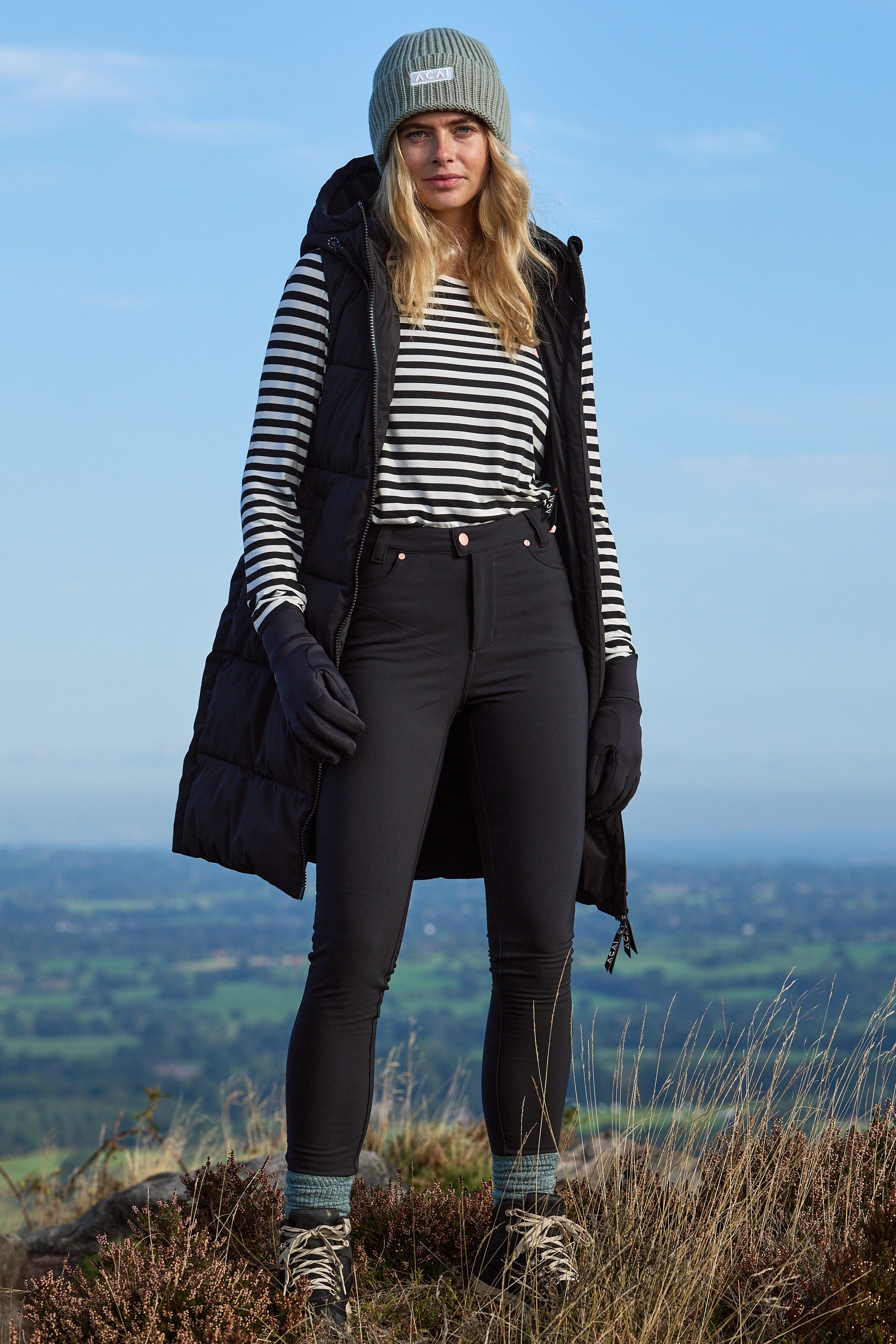 Acai Trousers - Thermal Skinny Outdoor Trousers - Black - 28p / Uk10 - Womens