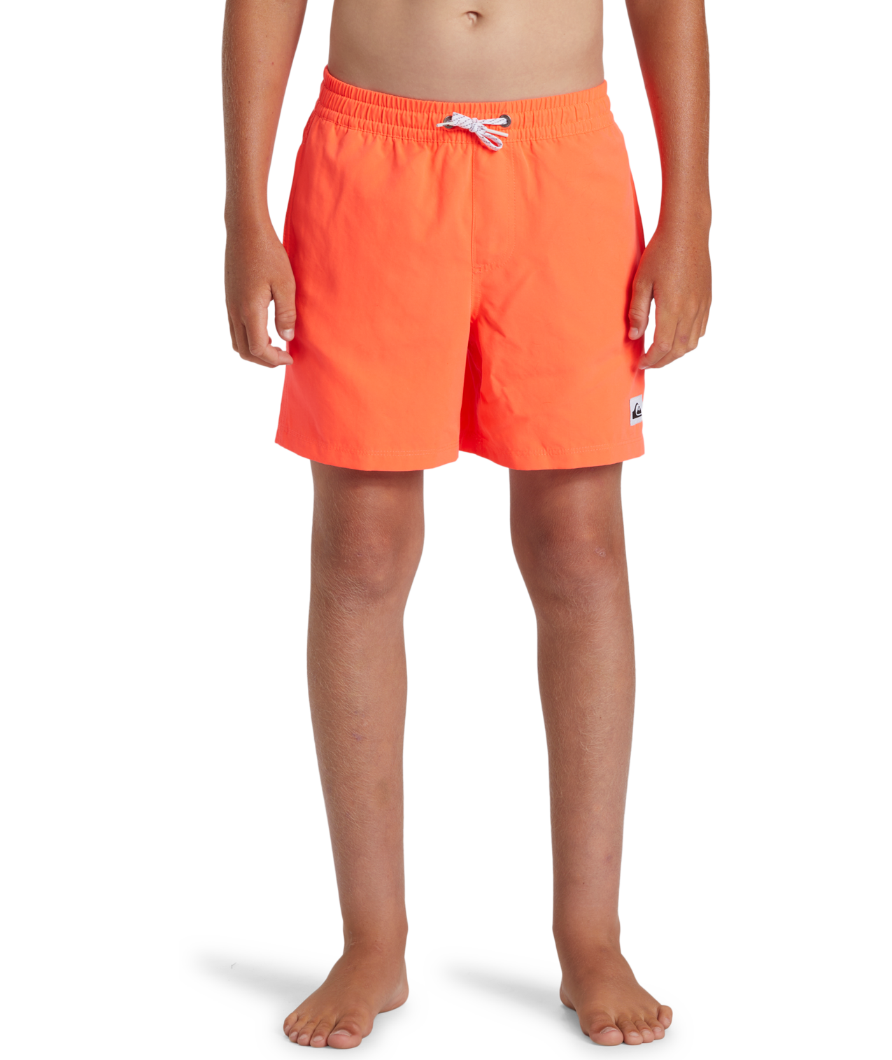 Boys Everyday Solid Volley Shorts In Fiery Coral