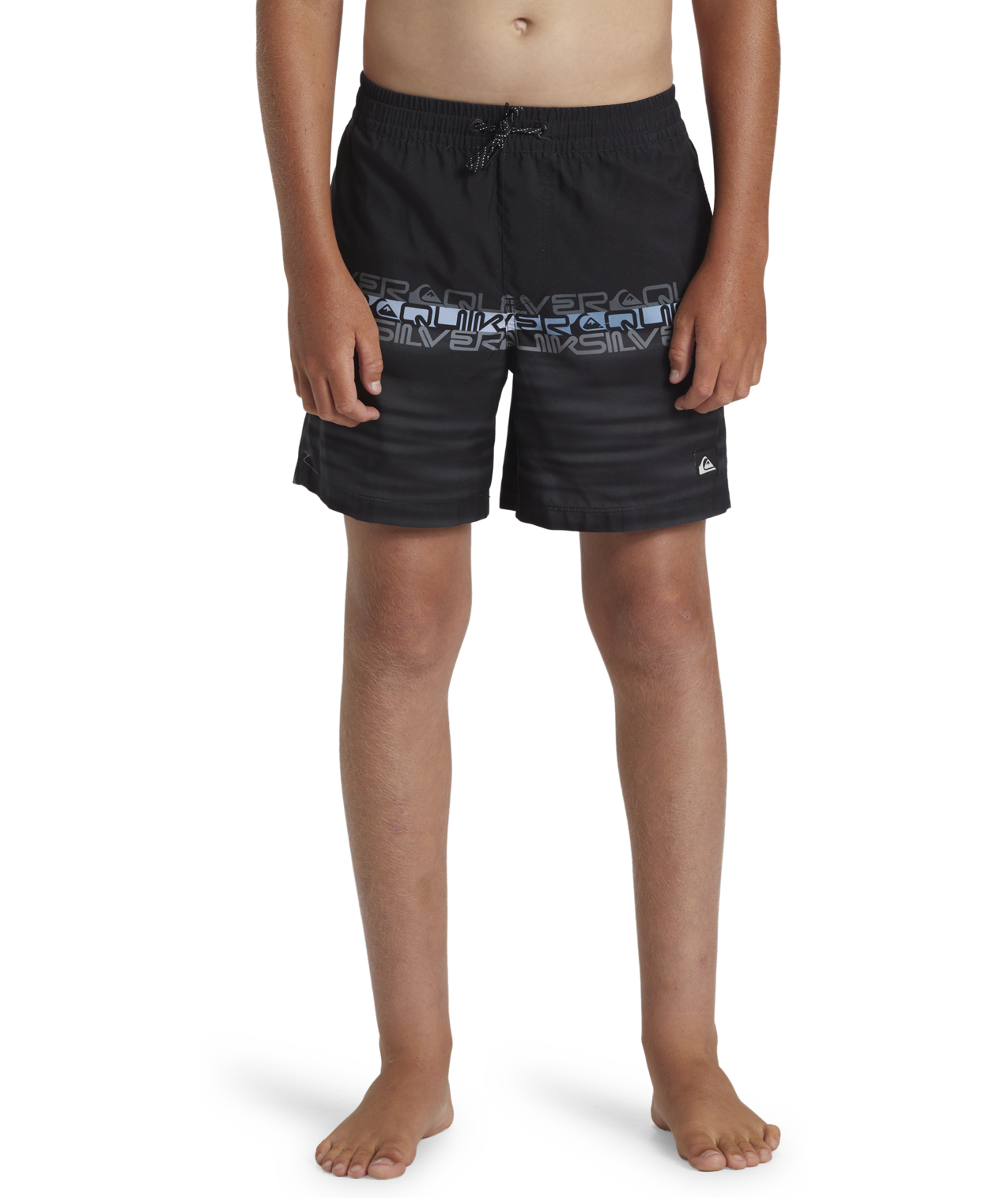 Boys Everyday Wordblock Volley Shorts In Black