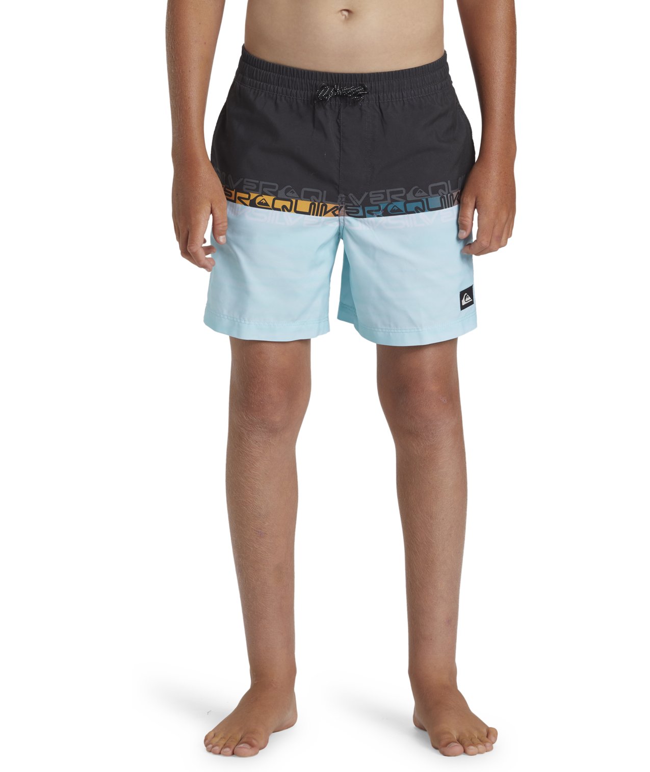 Boys Everyday Wordblock Volley Shorts In Tarmac