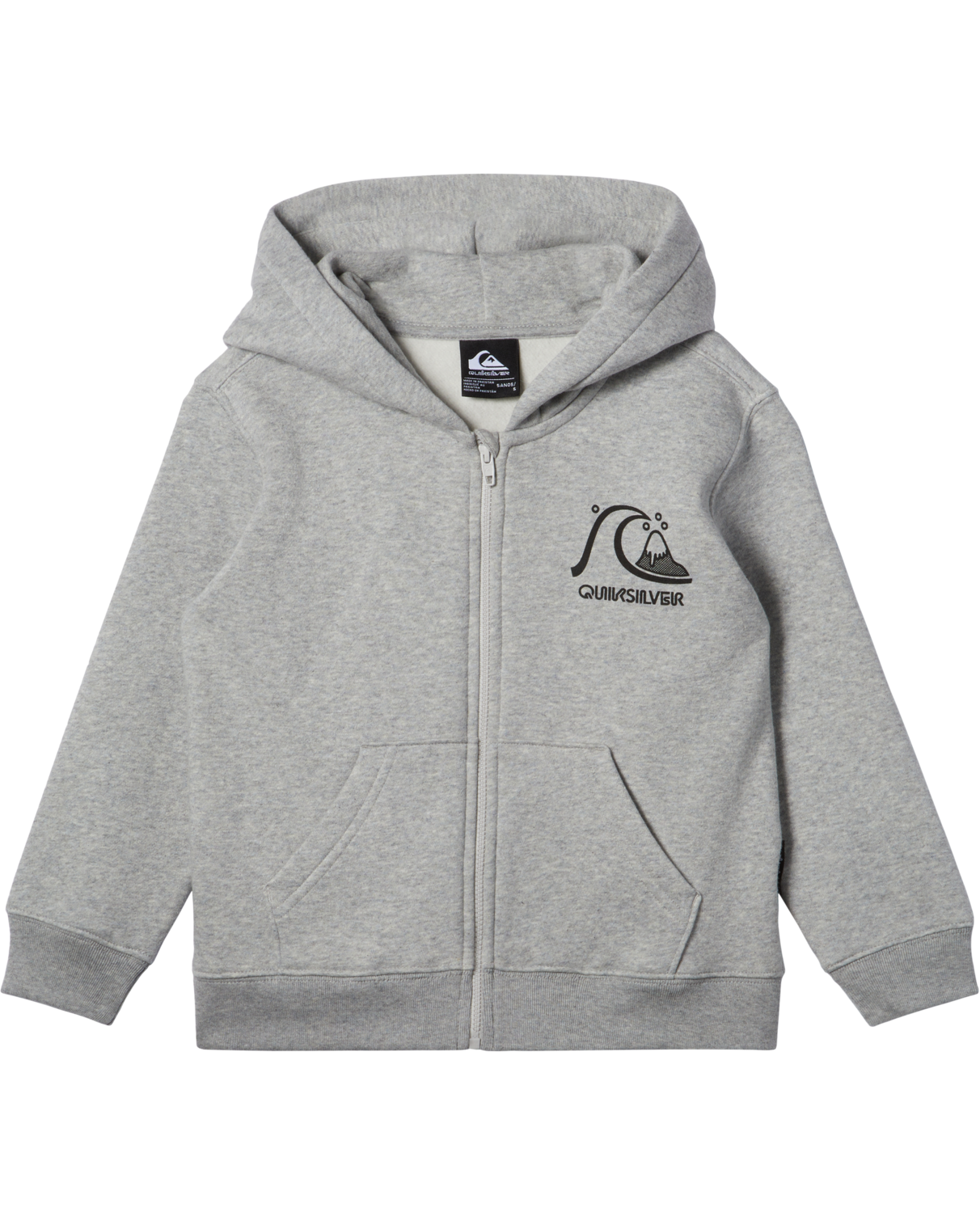 Boys Graphic Zip Hoodie In Light Grey Heather