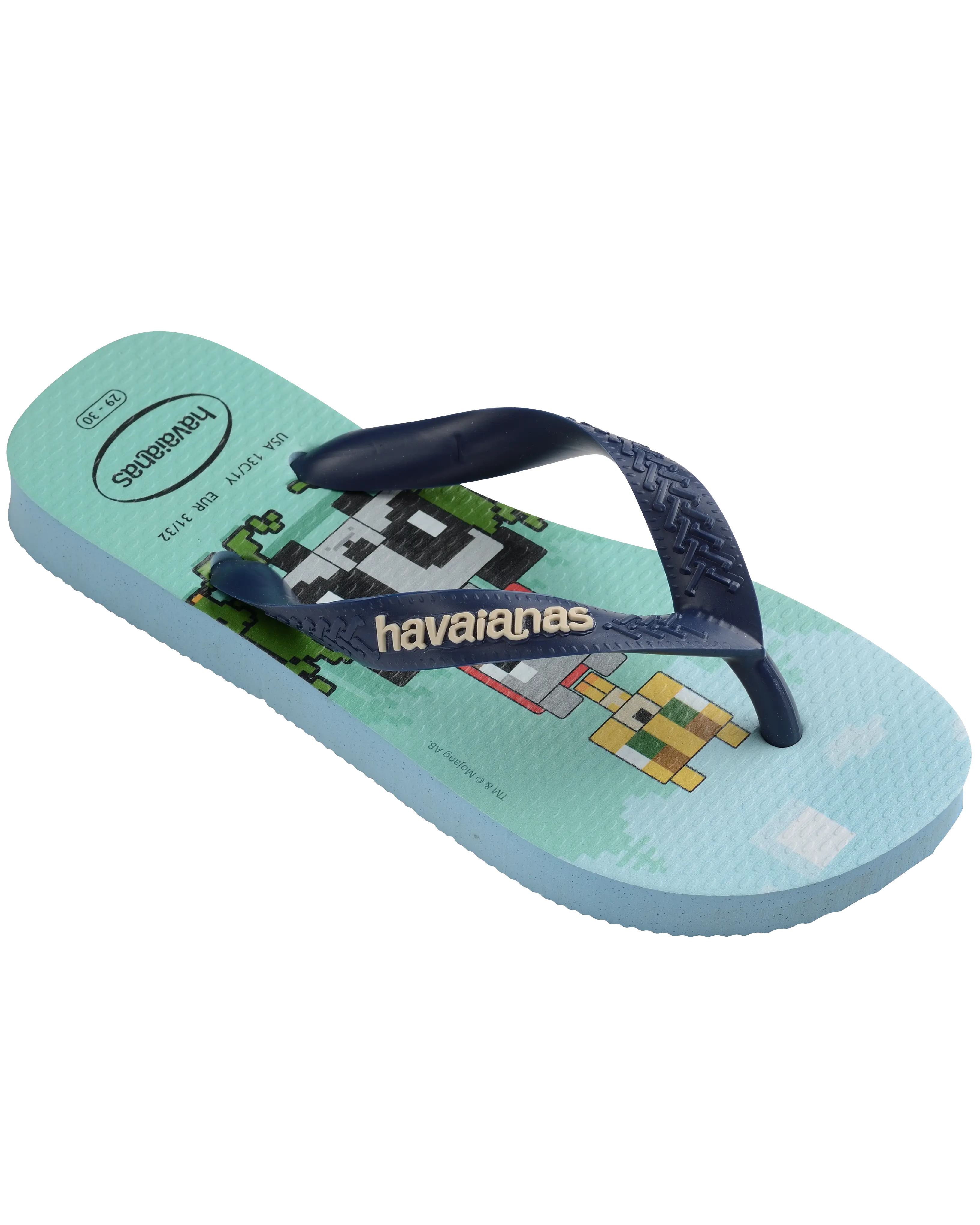 Boys Minecraft Flip Flops In Lavender Blue
