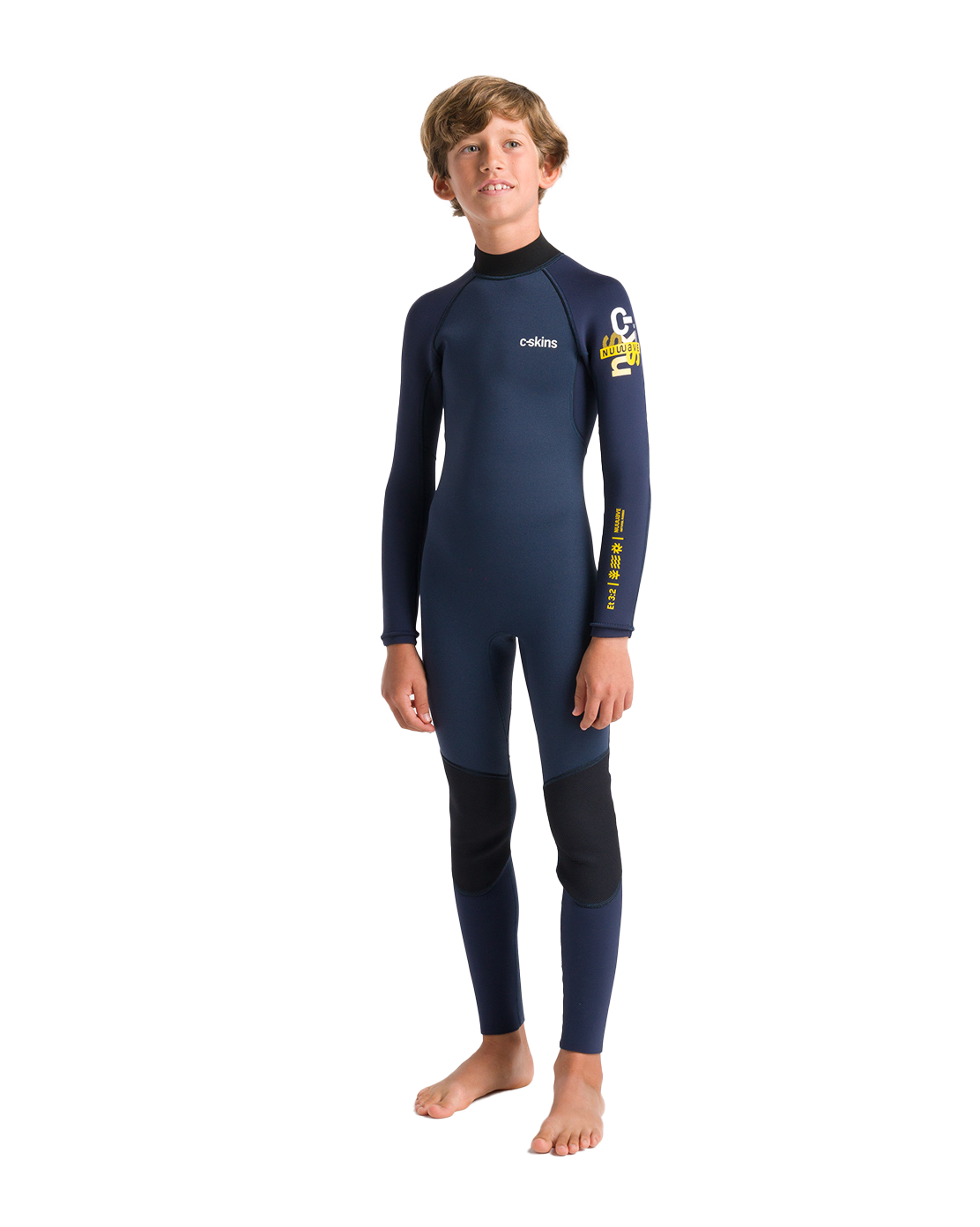 Boys Nuwave Element 3/2mm Back Zip Wetsuit In Bluestone  SlateandMulti