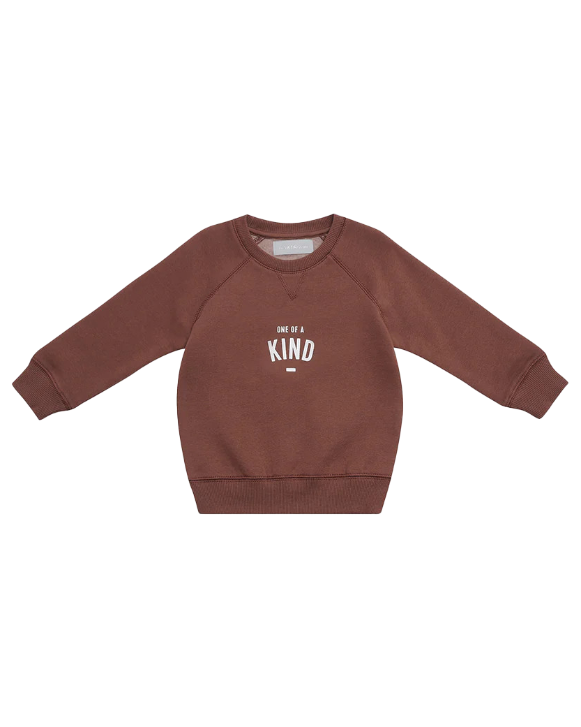 Boys One Of A Kind Sweatshirt In Hot Chocolate