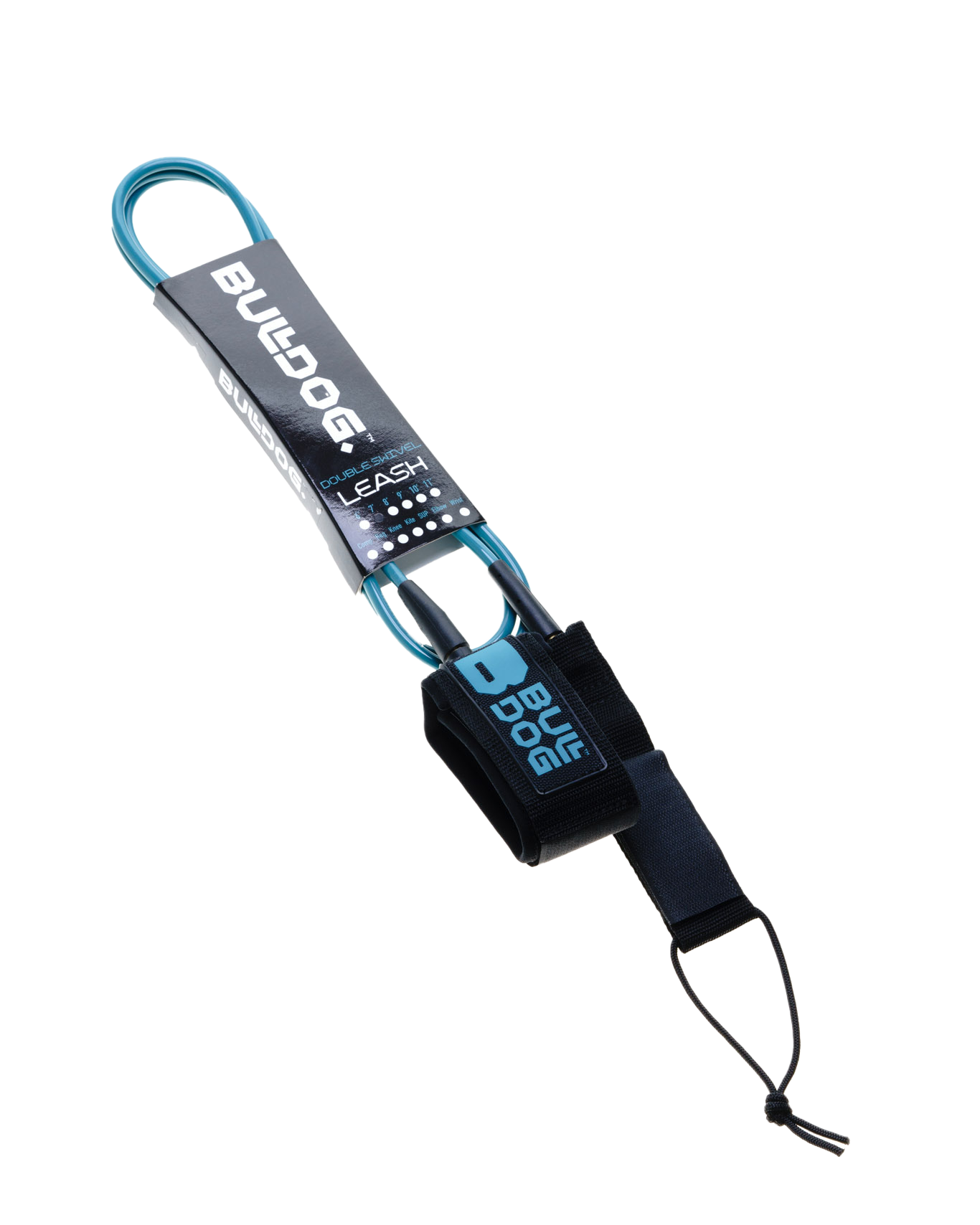60 Surfboard Ankle Leash In BlackandPetrol Blue