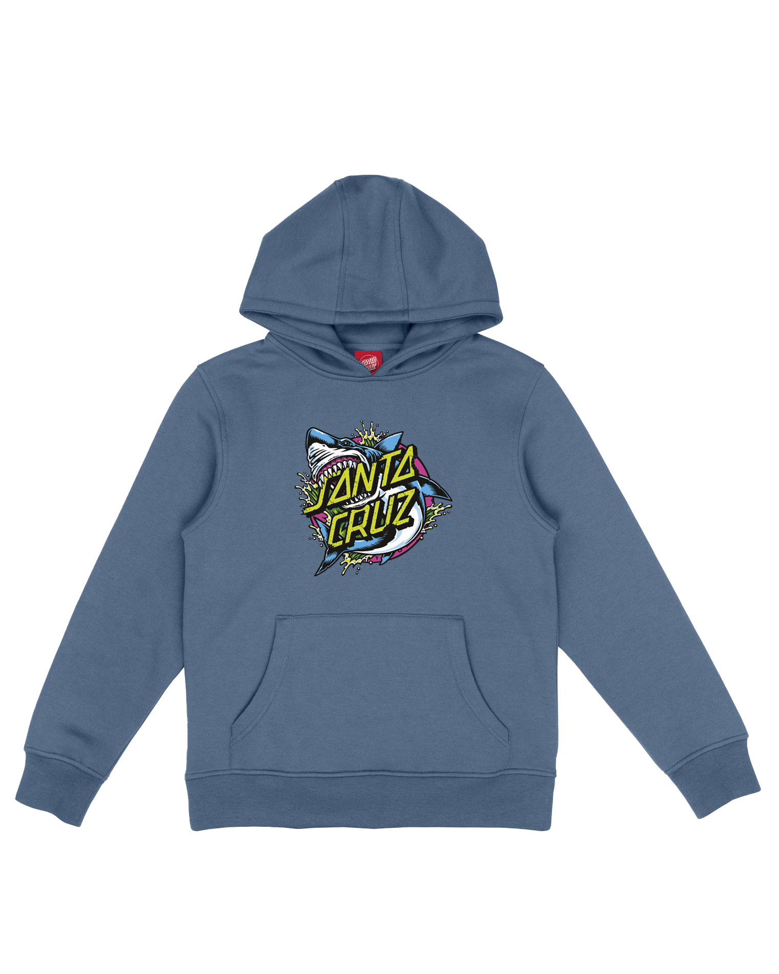 Boys Shark Dot Front Hoodie In Dusty Blue