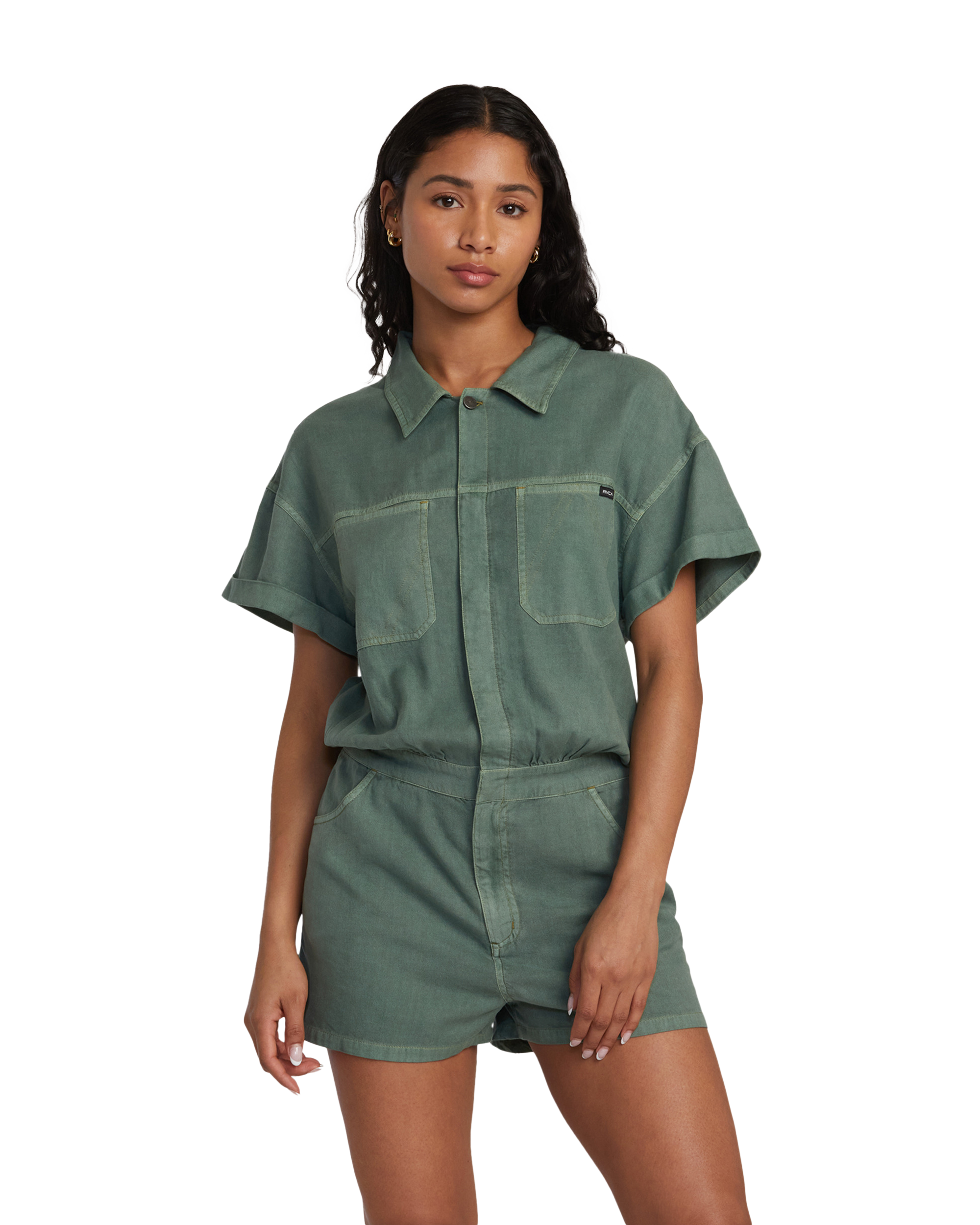 Cadet Playsuit In Jade