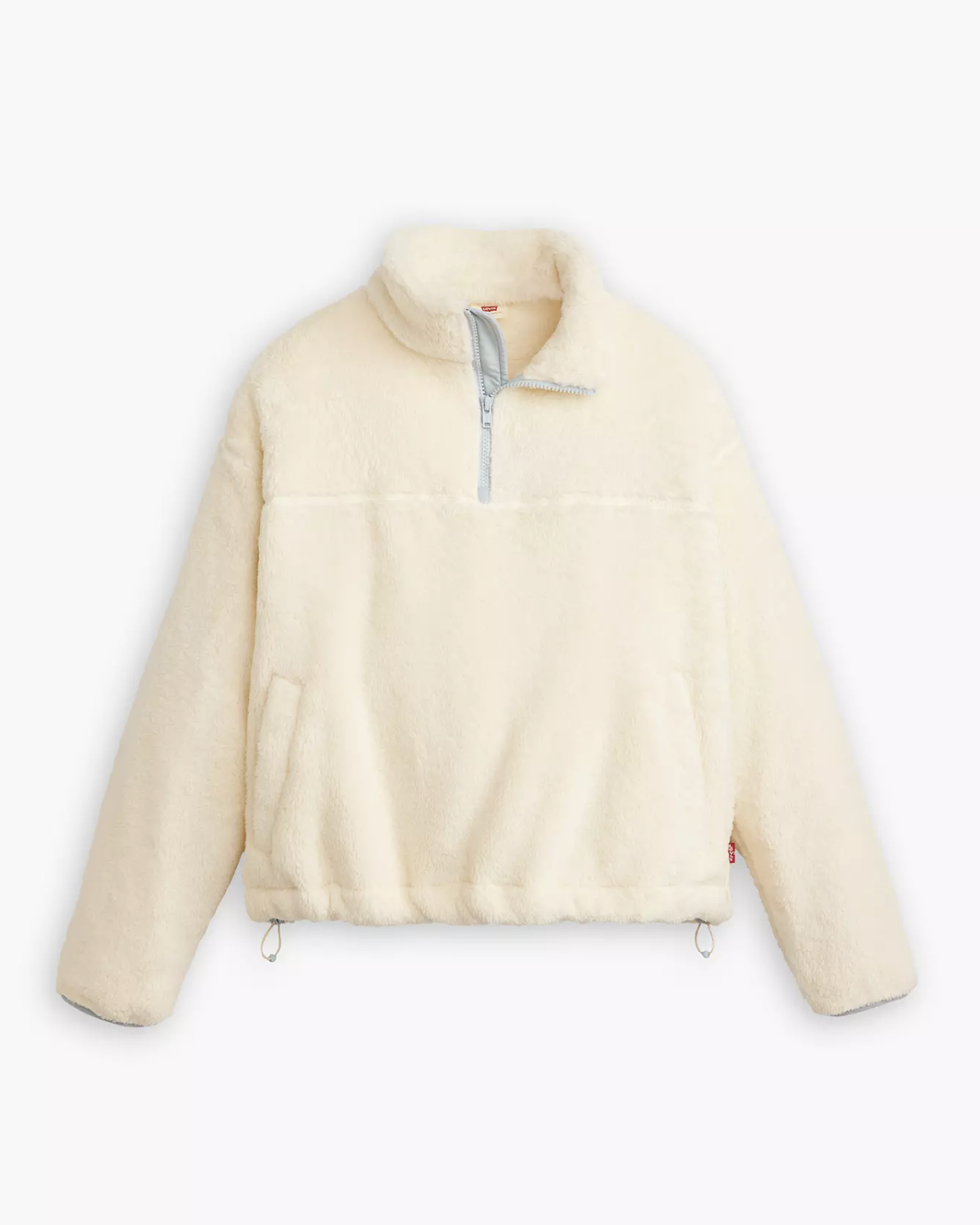 Canyon 1/4 Zip Fleece Jacket In White Swan