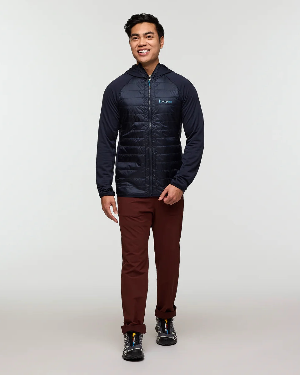 Capa Hybrid Insulated Hooded Jacket In Carbon