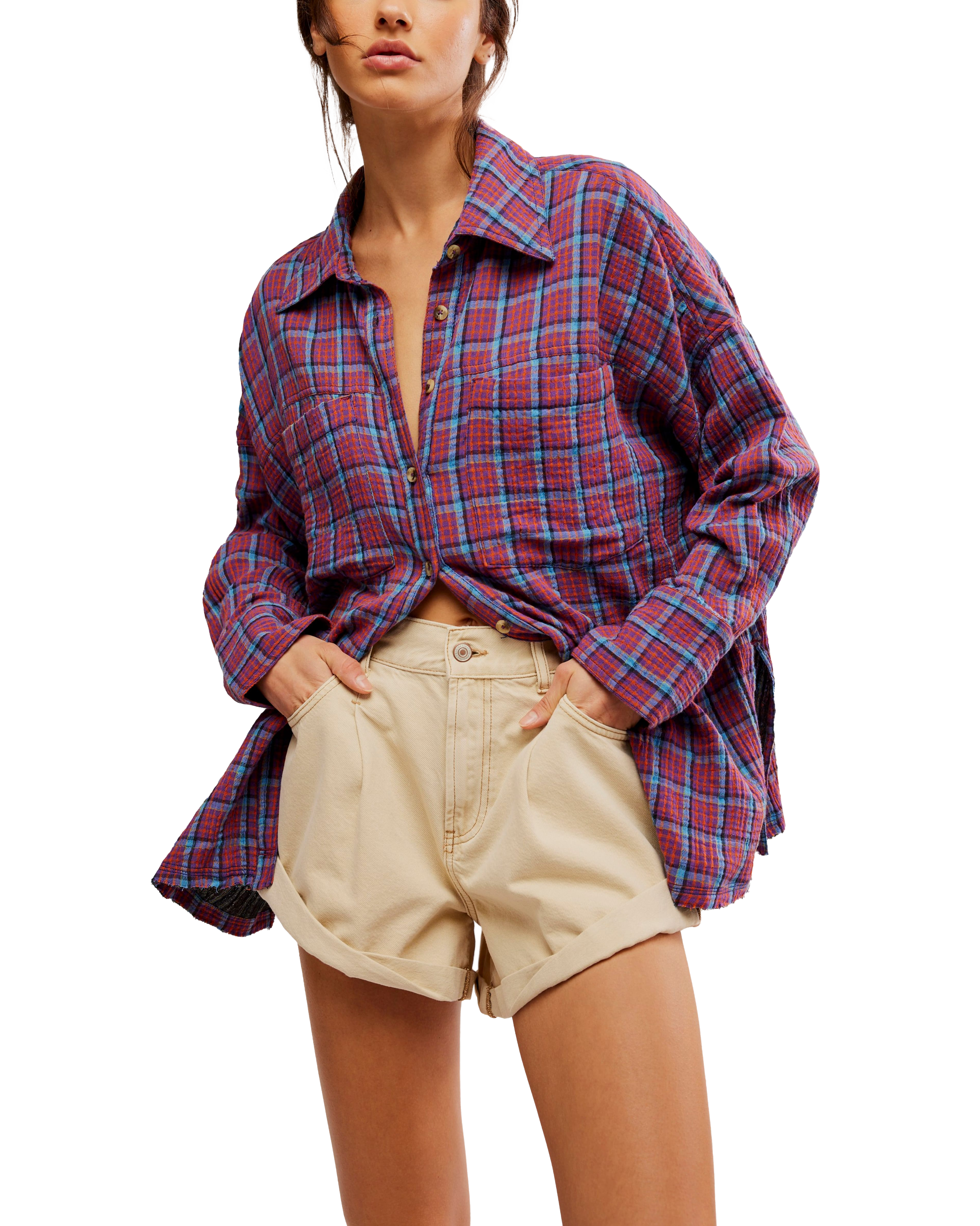 Cardiff Plaid Shirt In Purple Combo