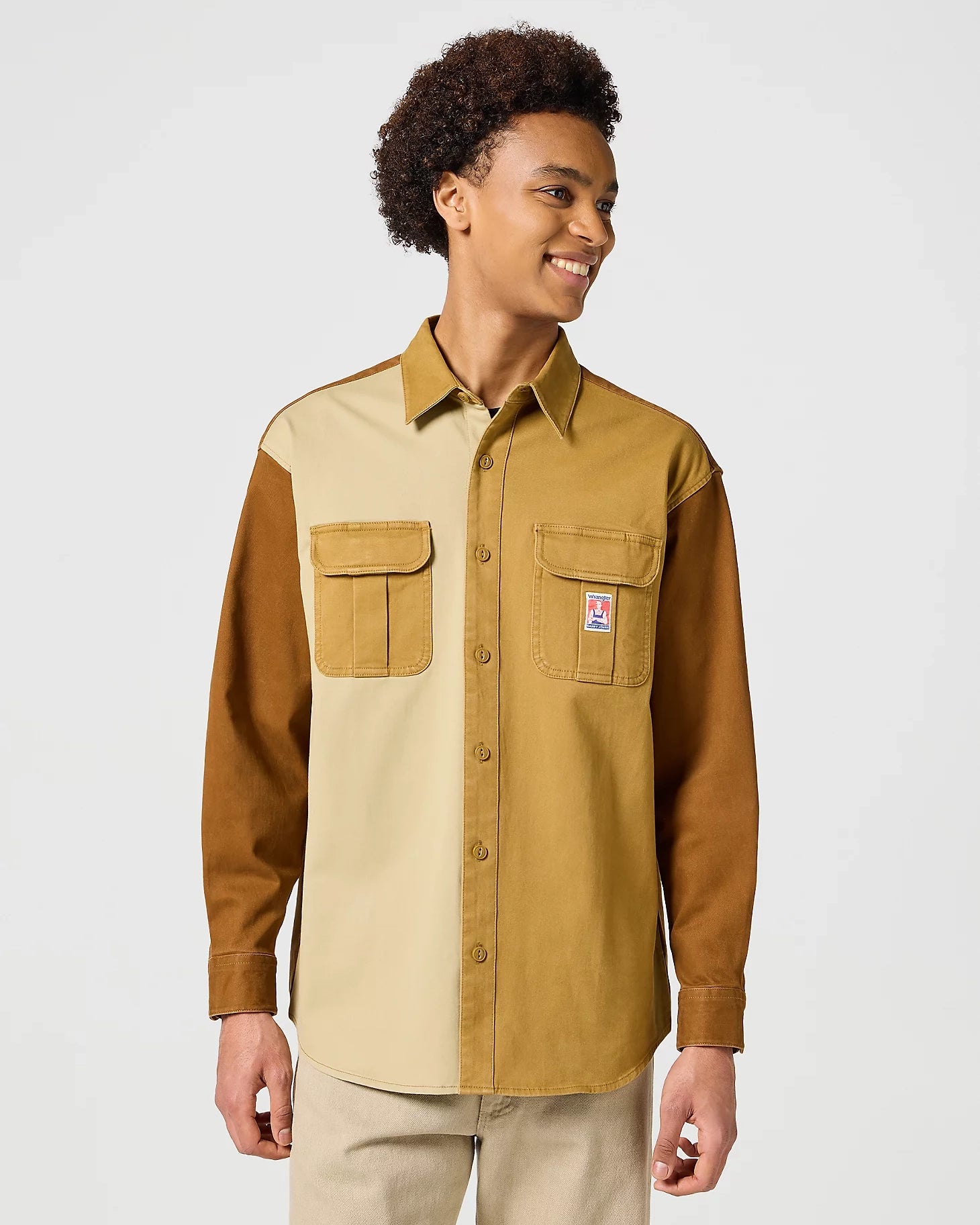 Casey Colourblock Shirt In Monks Robe