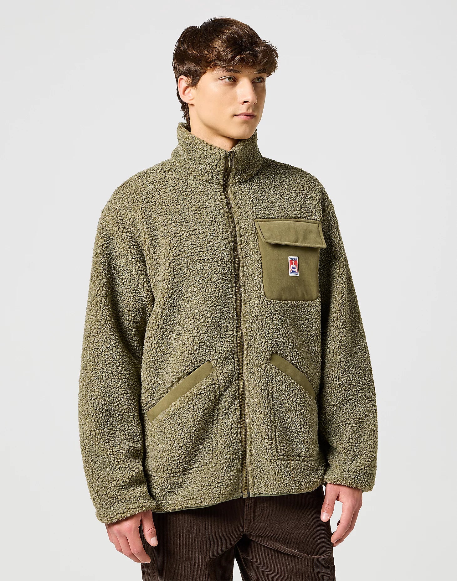 Casey Shearling Fleece Jacket In Ivy Green