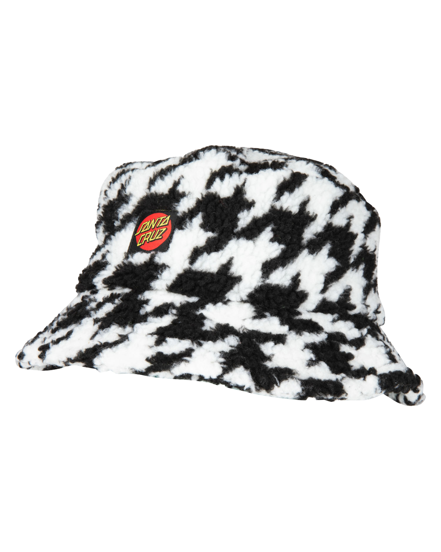 Classic Dot Sherpa Buckethat In BlackandWhite