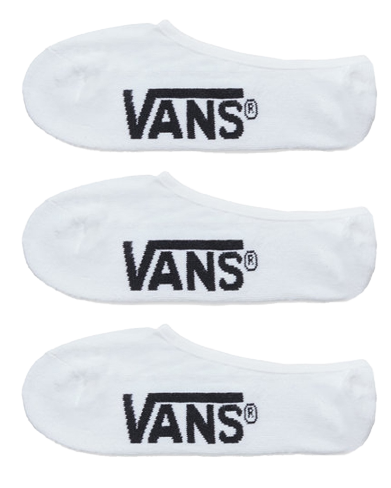 Classic No Show 3 Pack Socks In White