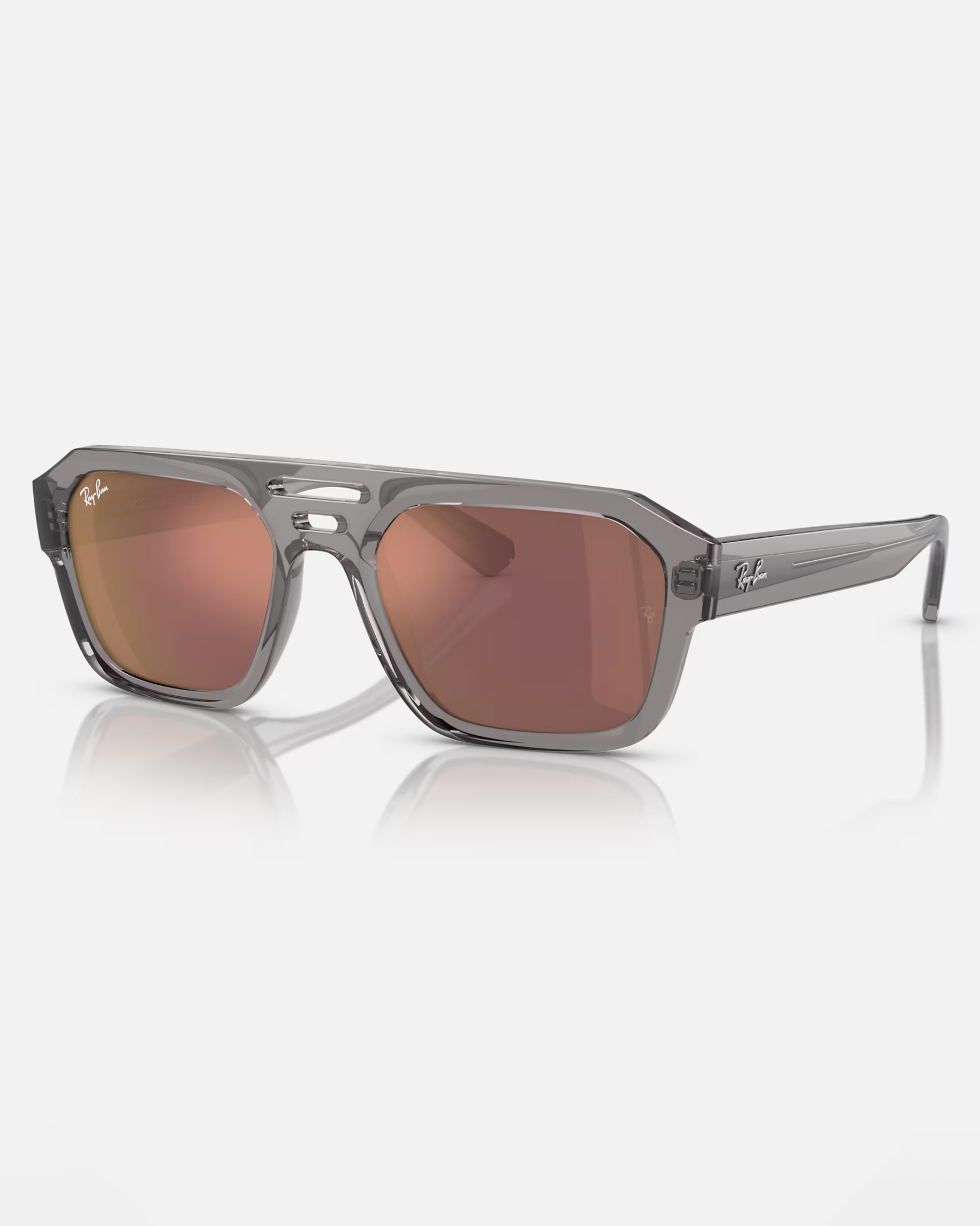 Corrigan Bio-based Sunglasses In Polished Transparent GreyandDark Violet Read