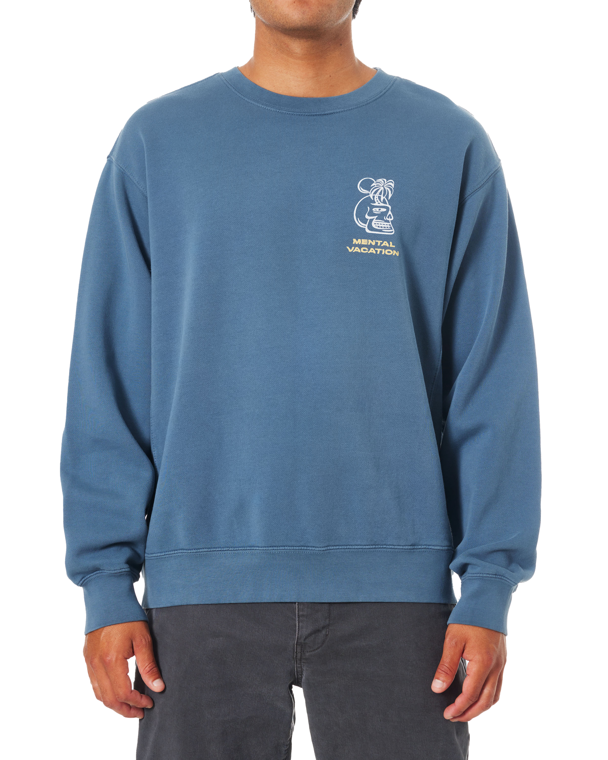 Cortex Sweatshirt In Washed Blue Pigment Dye