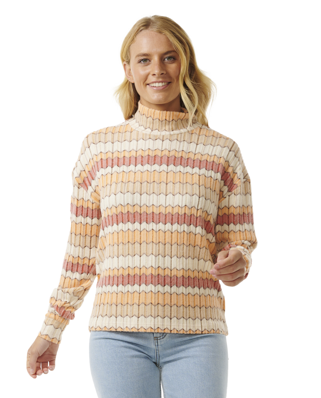 Cosy Crew Fleece Top In Multi