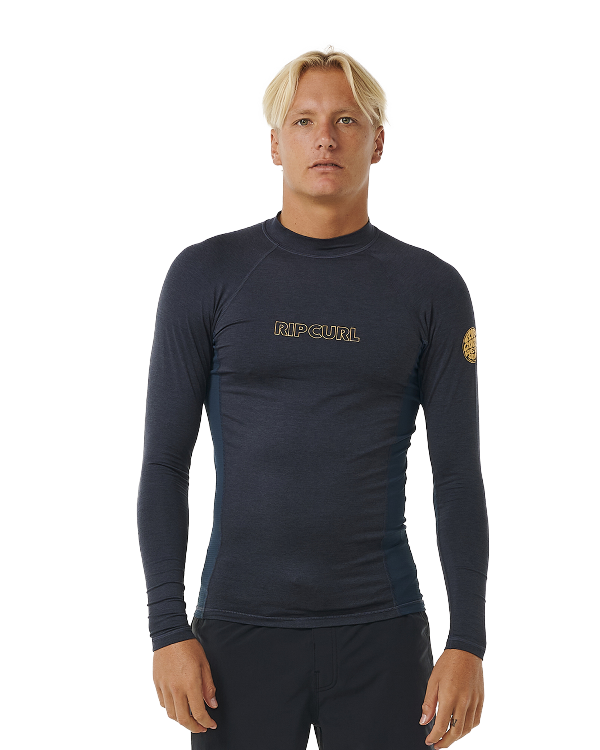 Dawn Patrol Upf Performance Long Sleeve Rash Vest In Navy Marle