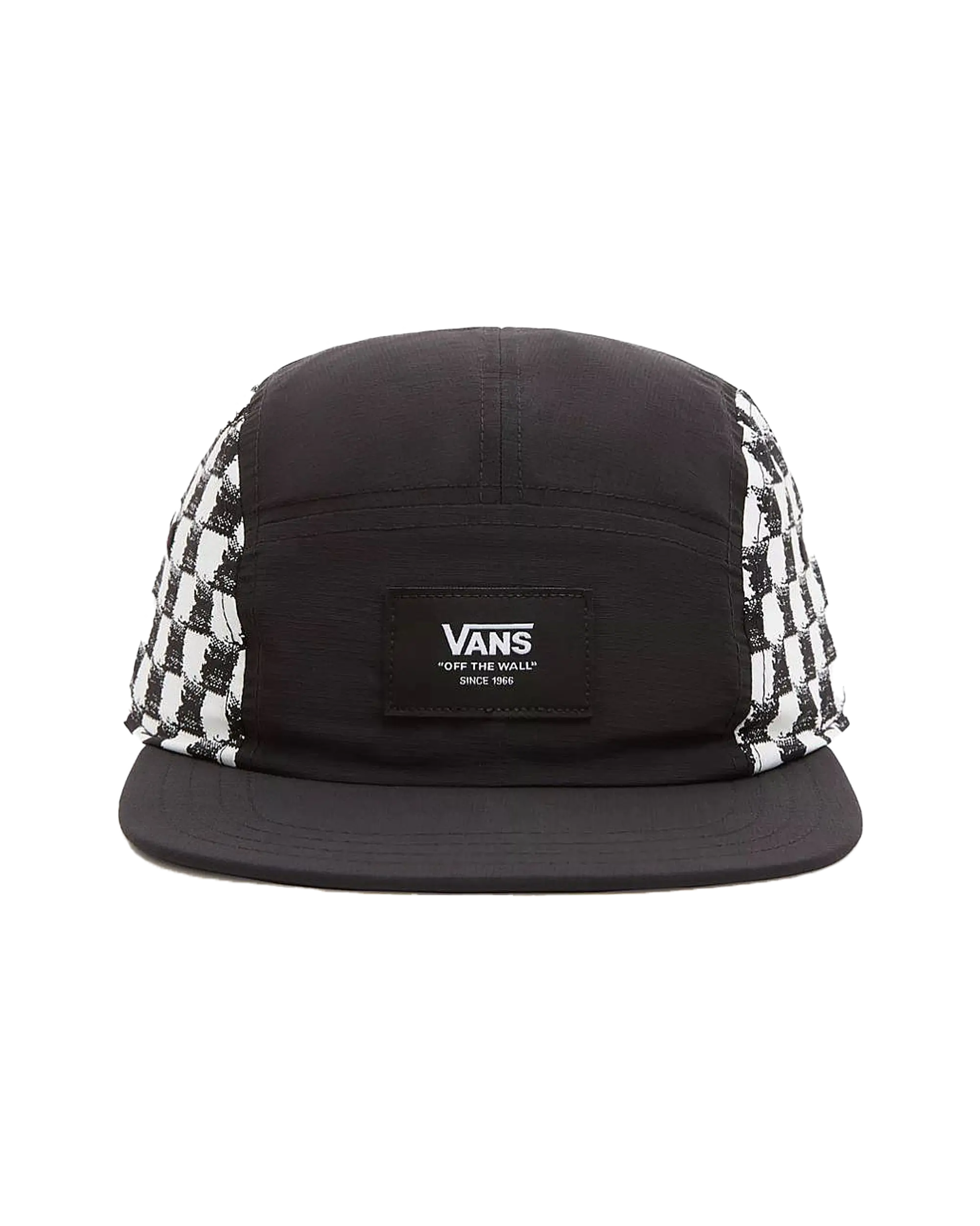 Diy Checkerboard Curved Bill Cap In Black