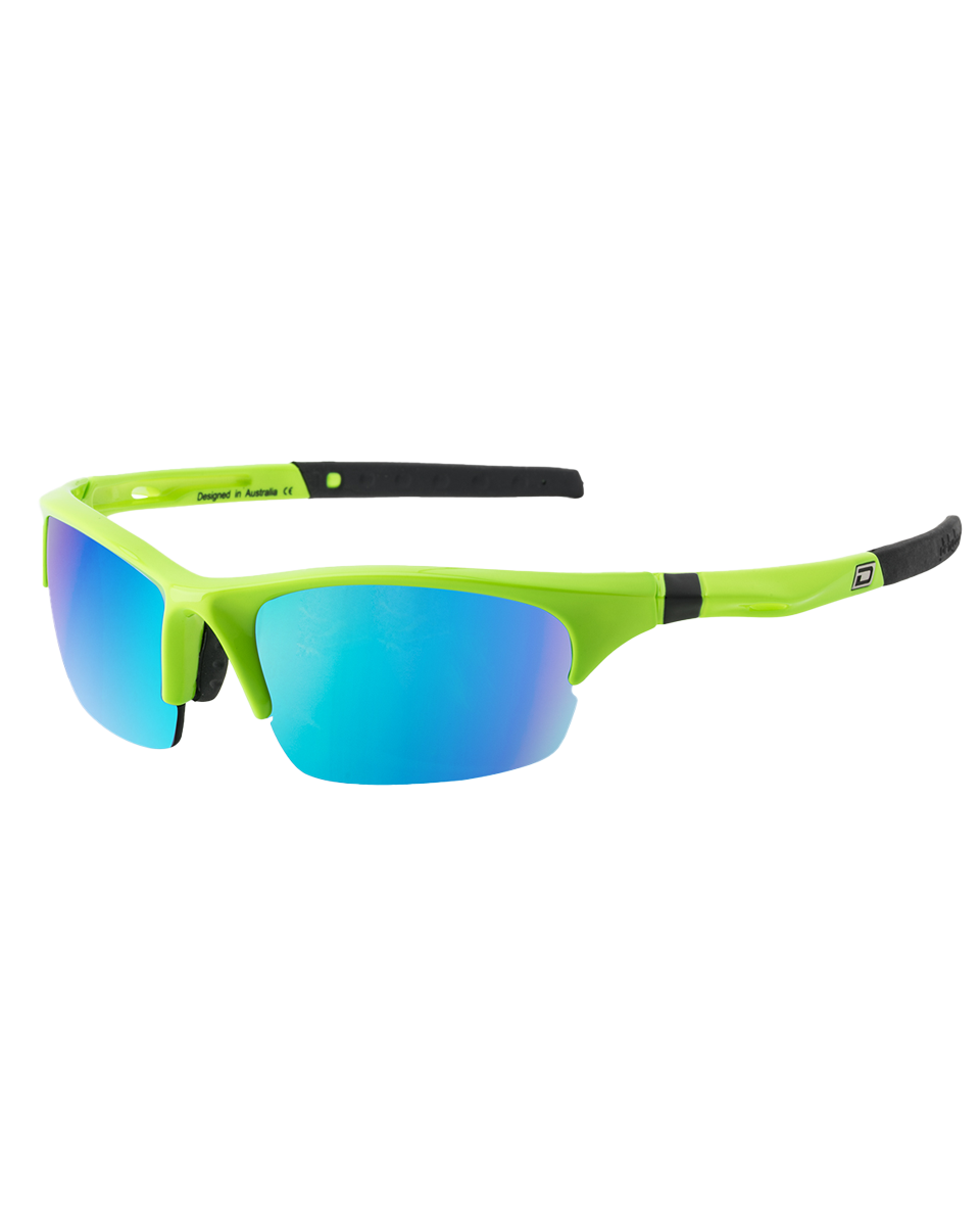Ecco Sport Sunglasses In Fluro GreenandBlue Fusion Mirror