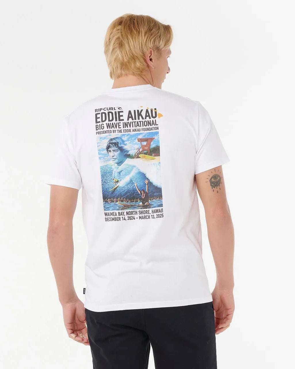 Eddie Would Go Poster T-shirt In White