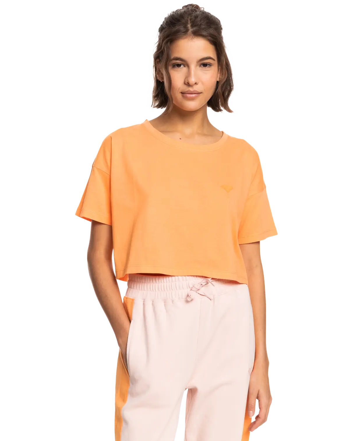 Essential Crop T-shirt In Mock Orange