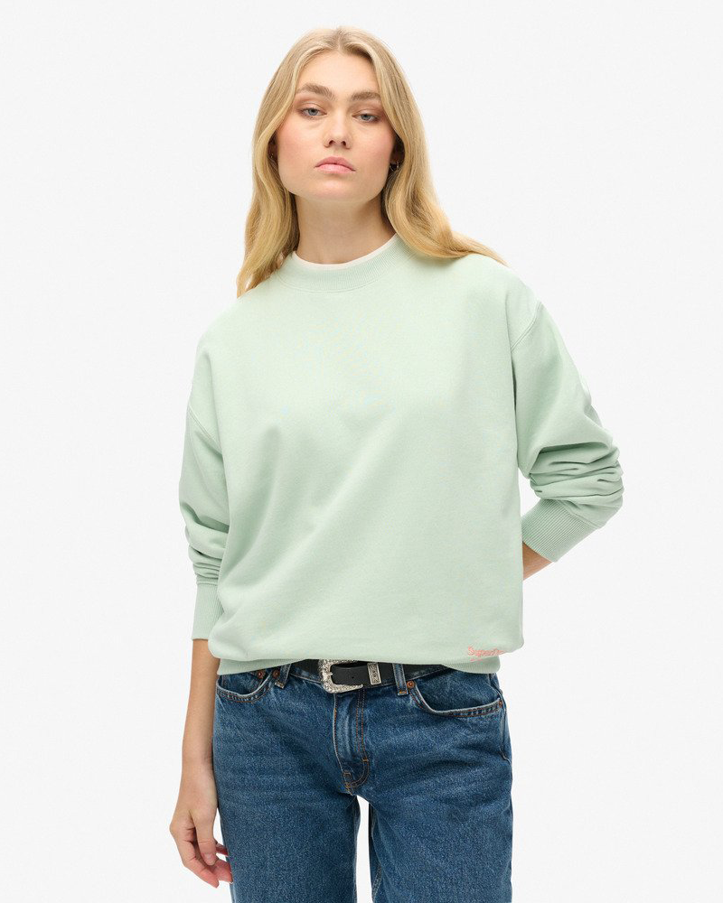 Essential Logo Sweatshirt In Surf Spray Green