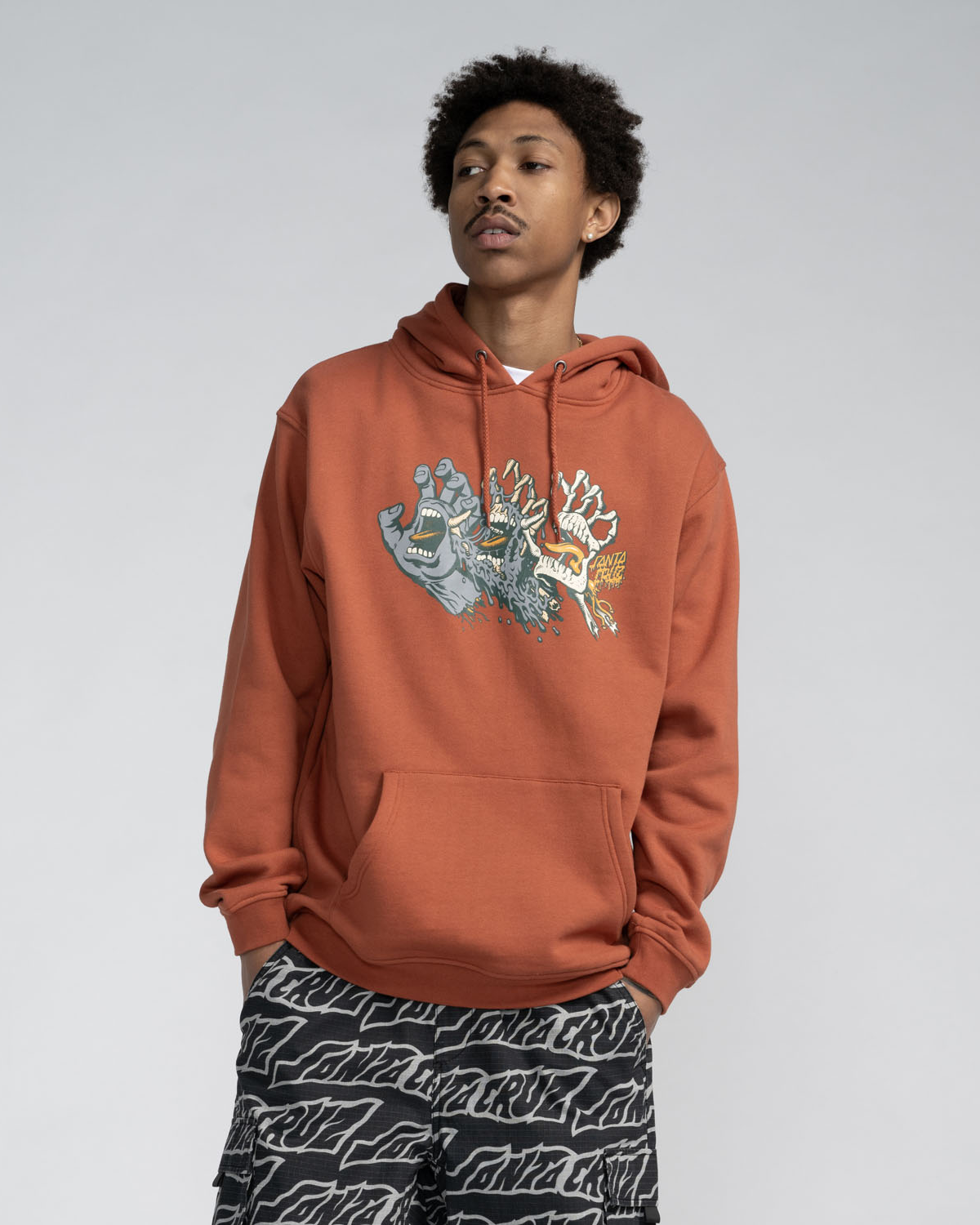 Evolved Hand Front Hoodie In Baked Clay